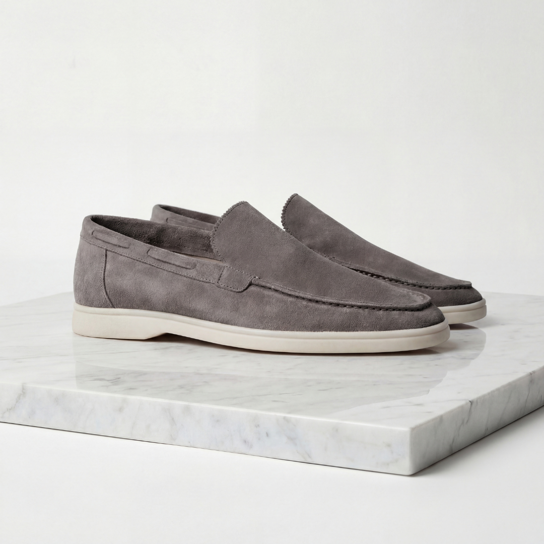 men loafers : Mocassins Homme Daim Classiques - Élégance Polyvalente & Confort dans Licht Grijs de Lumeure