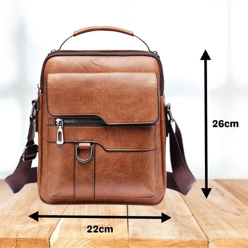 Handbag : Sac à bandoulière en Cuir Véritable Noir pour Femme - Élégant & Compact dans de Marche Lino