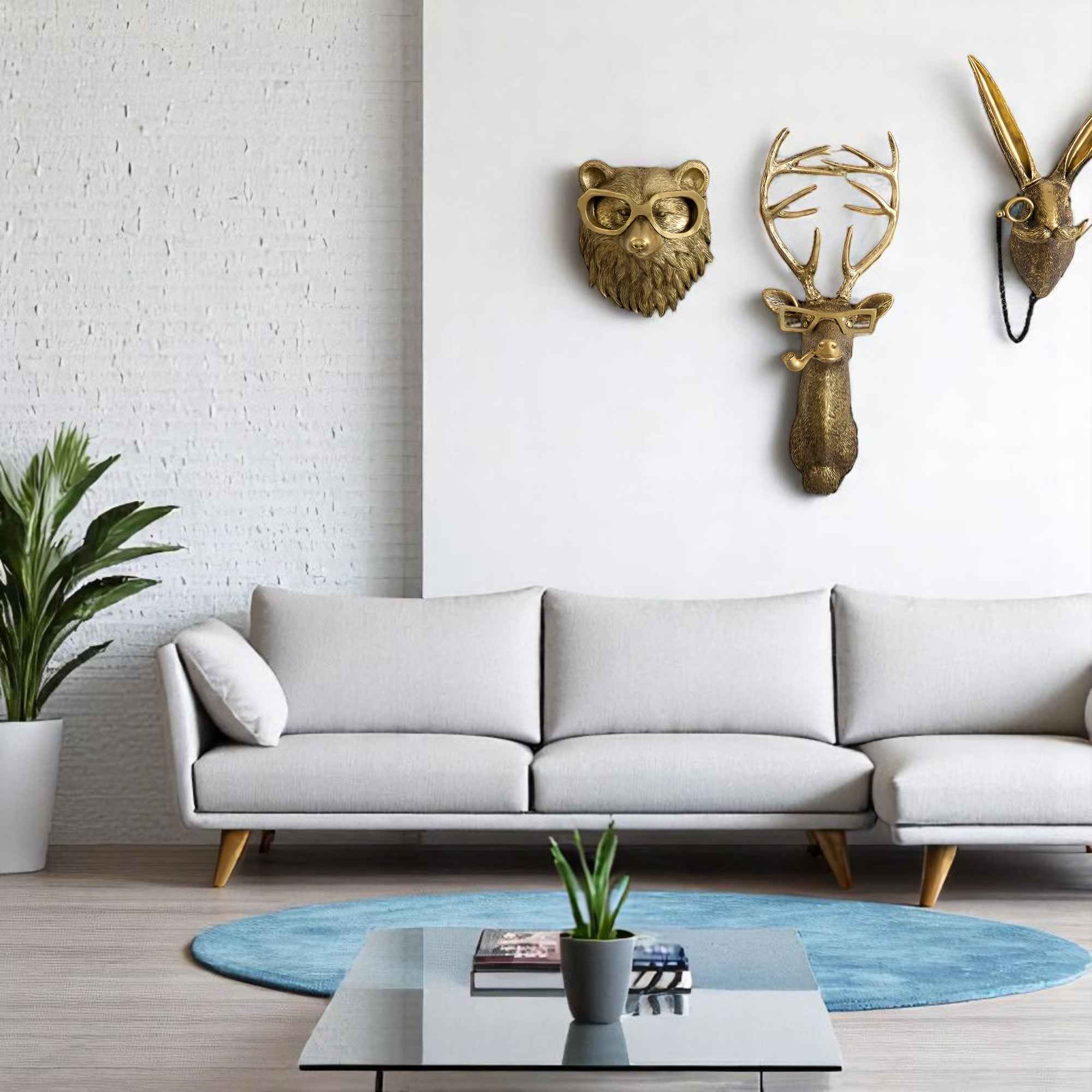 Décoration murale : Décoration Murale Cerf en Résine Naturelle dans de Marche Lino