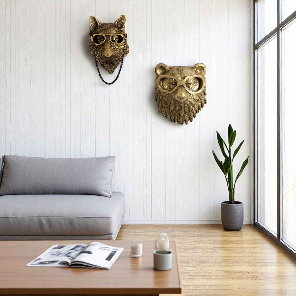 Décoration murale : Décoration Murale Cerf en Résine Naturelle dans de Marche Lino