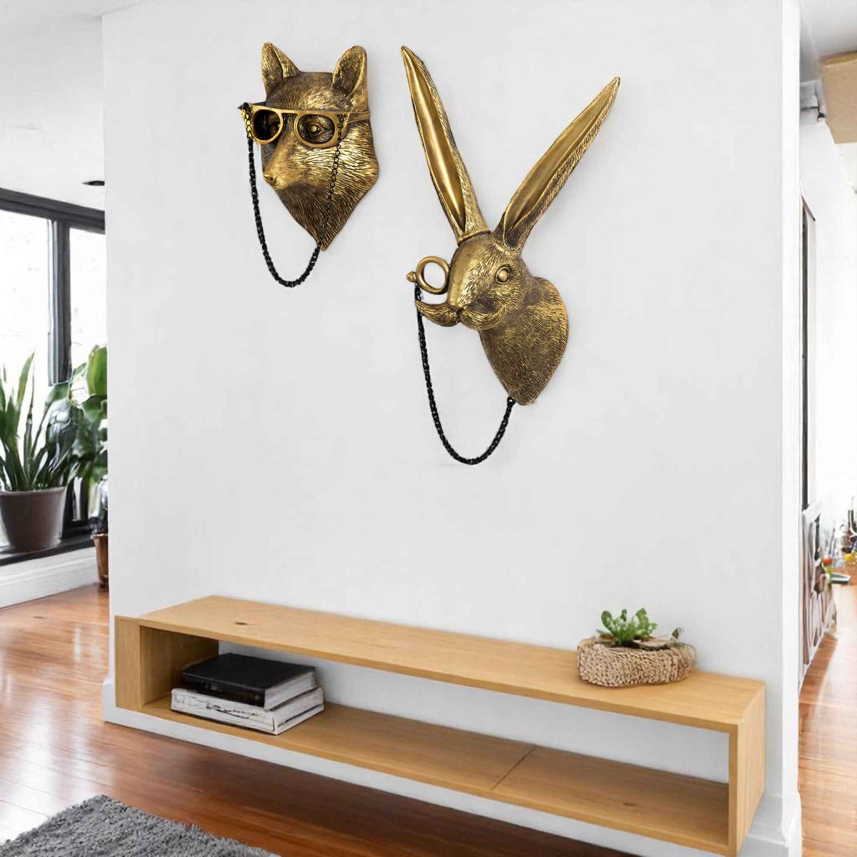 Décoration murale : Décoration Murale Cerf en Résine Naturelle dans de Marche Lino