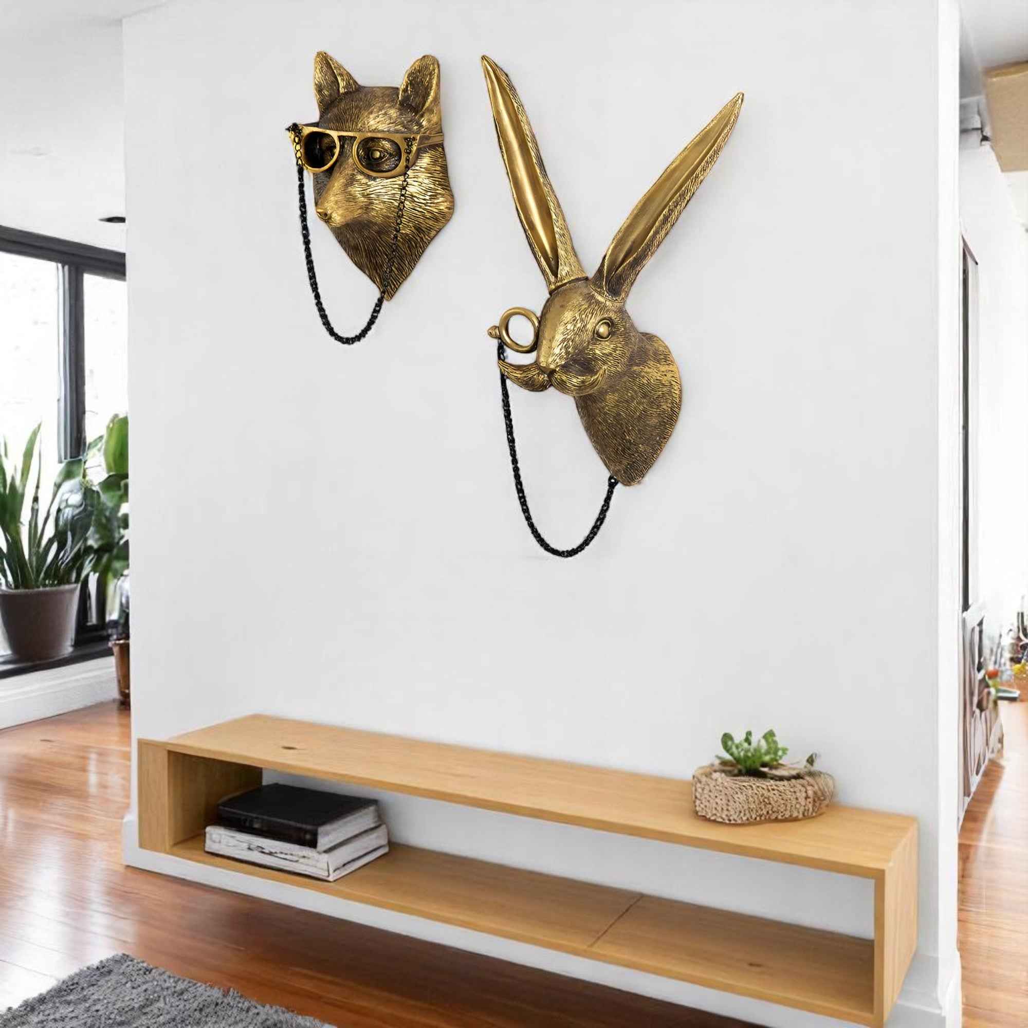 Décoration murale : Décoration Murale Cerf en Résine Naturelle dans de Marche Lino