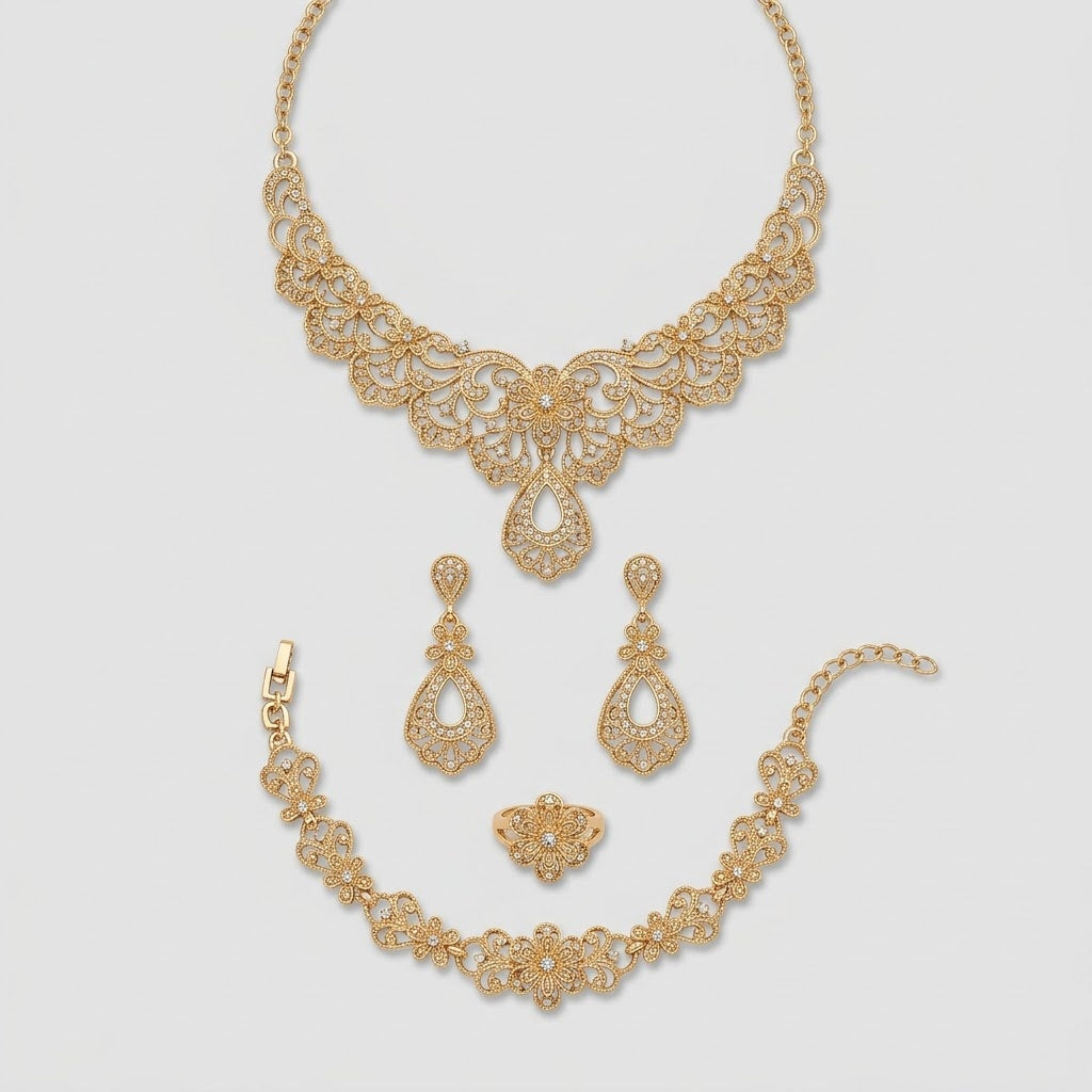 Jewelry Set : Ensemble de Bijoux VERONICA Tons Or dans de Marche Lino