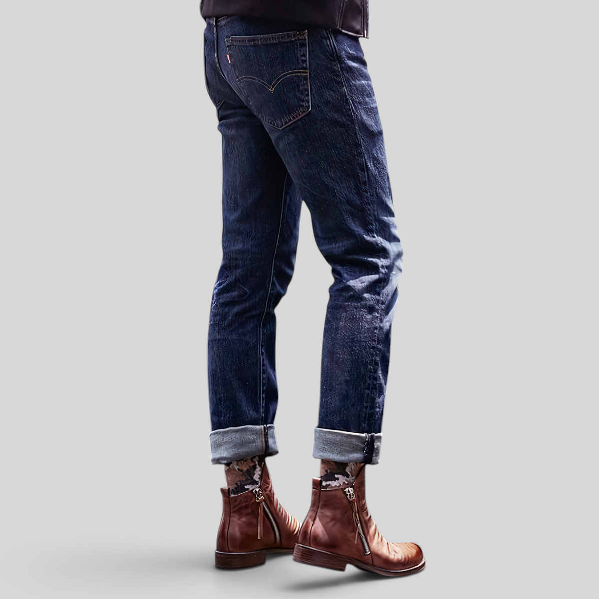 Bottes homme microfibre à lacets, bout pointu, grand confort