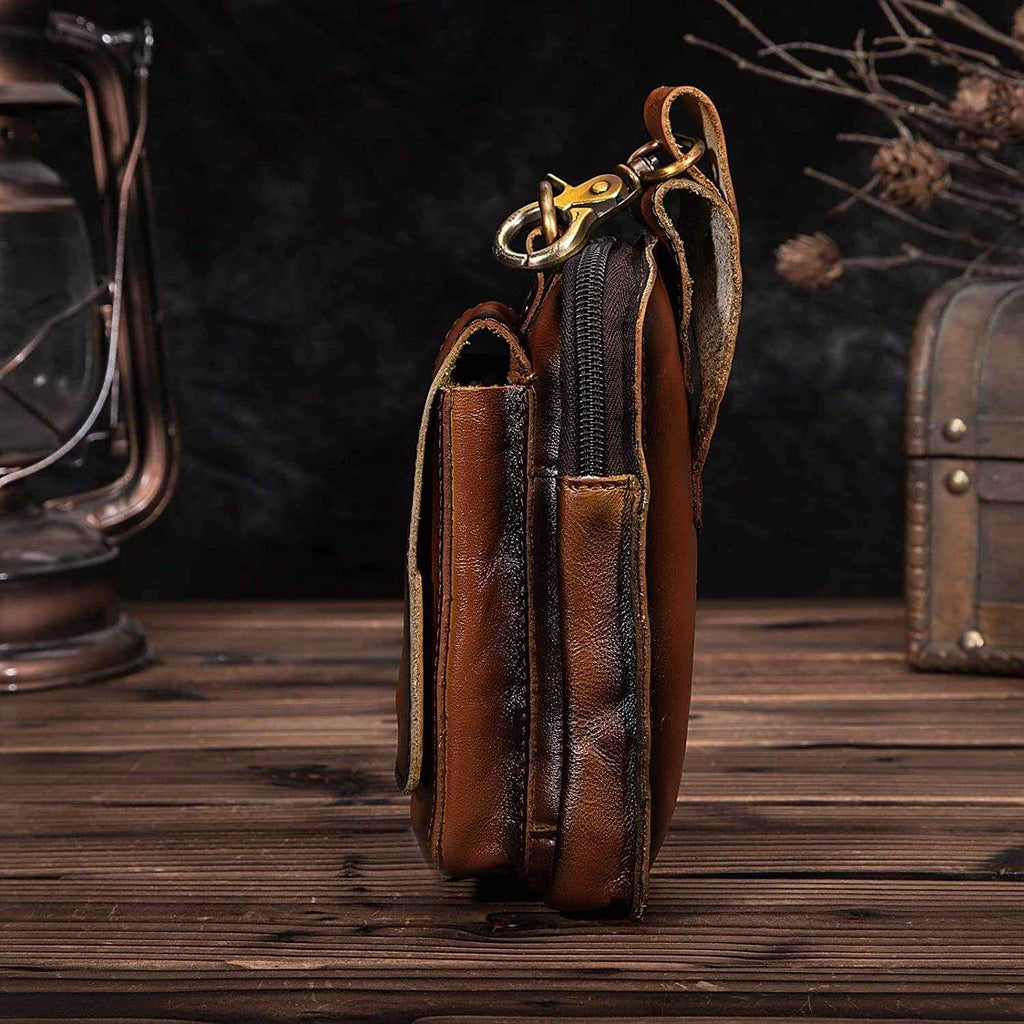 Pochette de ceinture en cuir véritable pour homme – Élégante et pratique