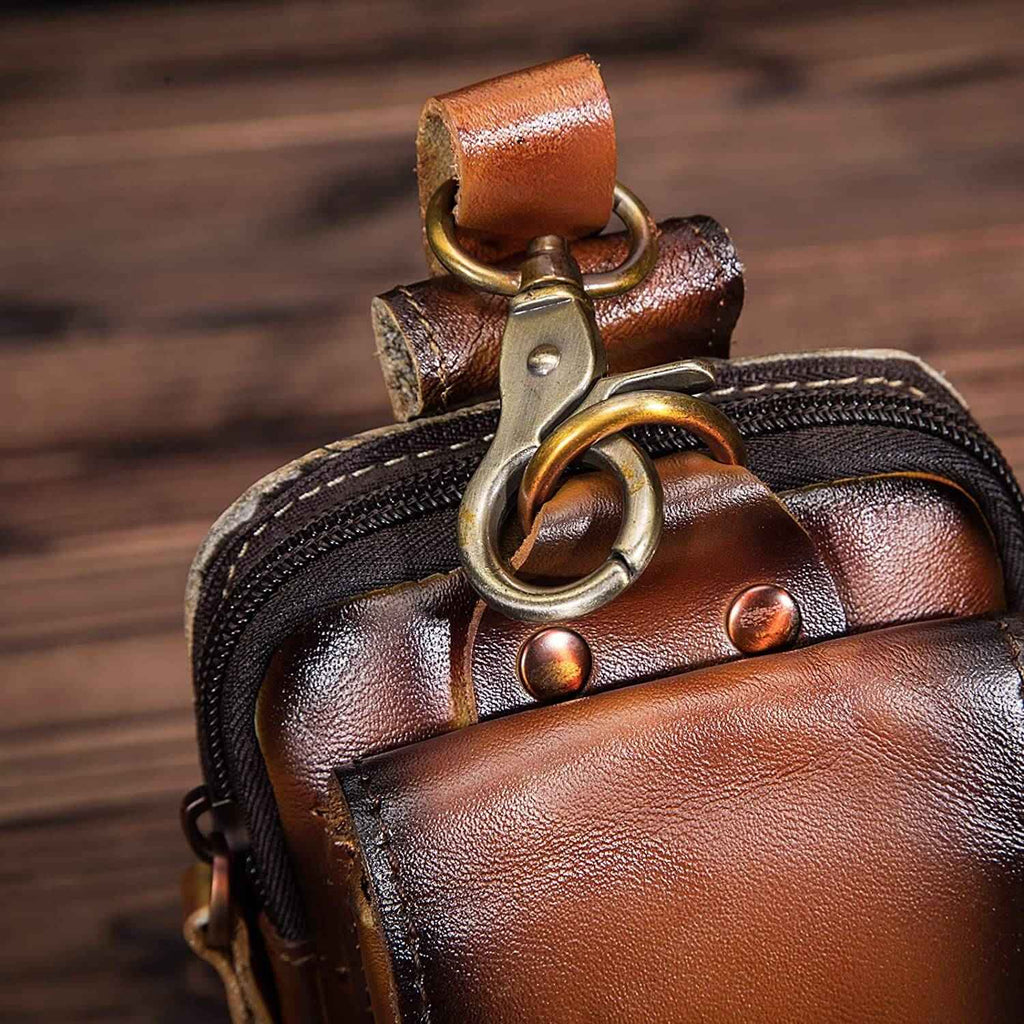 Pochette de ceinture en cuir véritable pour homme – Élégante et pratique