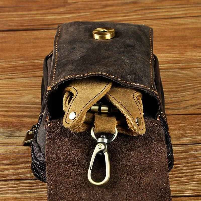 Pochette de ceinture en cuir véritable pour homme – Élégante et pratique