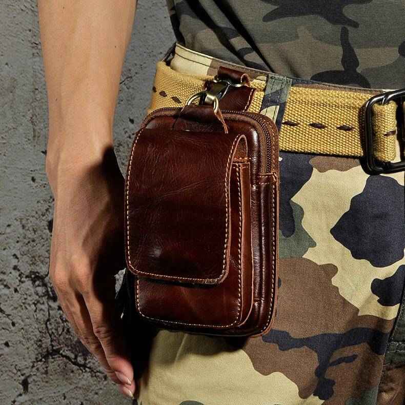Pochette de ceinture en cuir véritable pour homme – Élégante et pratique