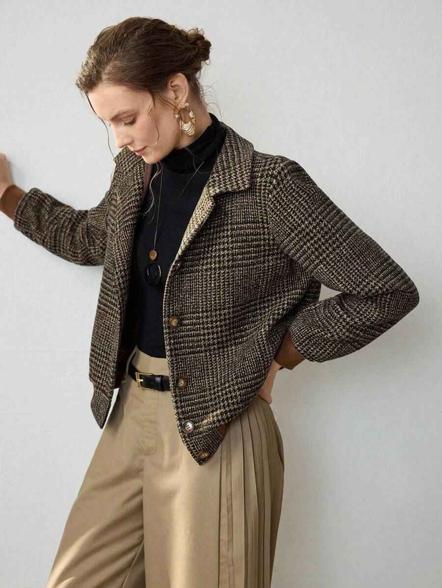 Tweed Jacket : Veste courte en tweed Blythe - Chic sans effort dans de Marche Lino