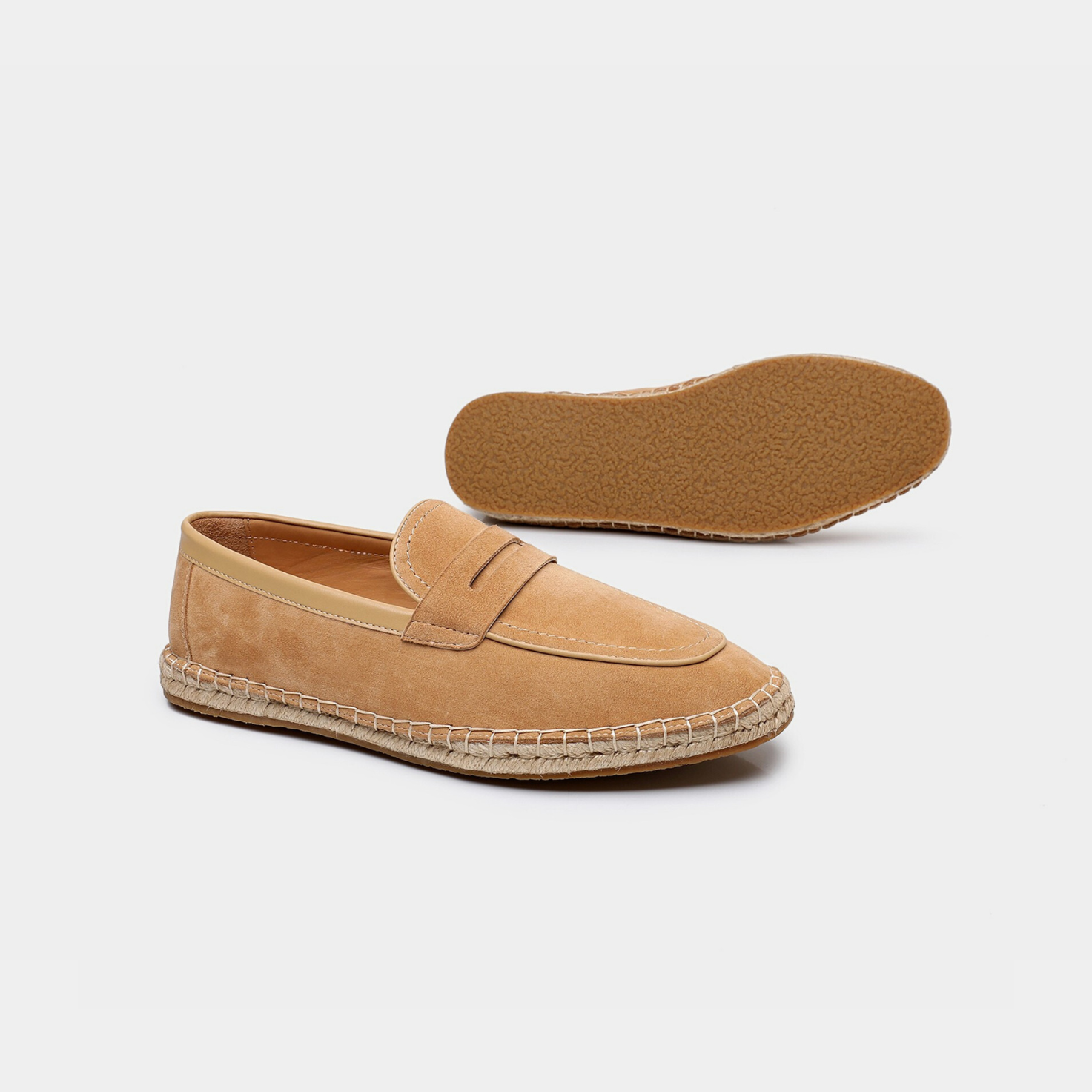 Mocassins : Mocassins pour homme à semelle tressée dans de Marche Lino