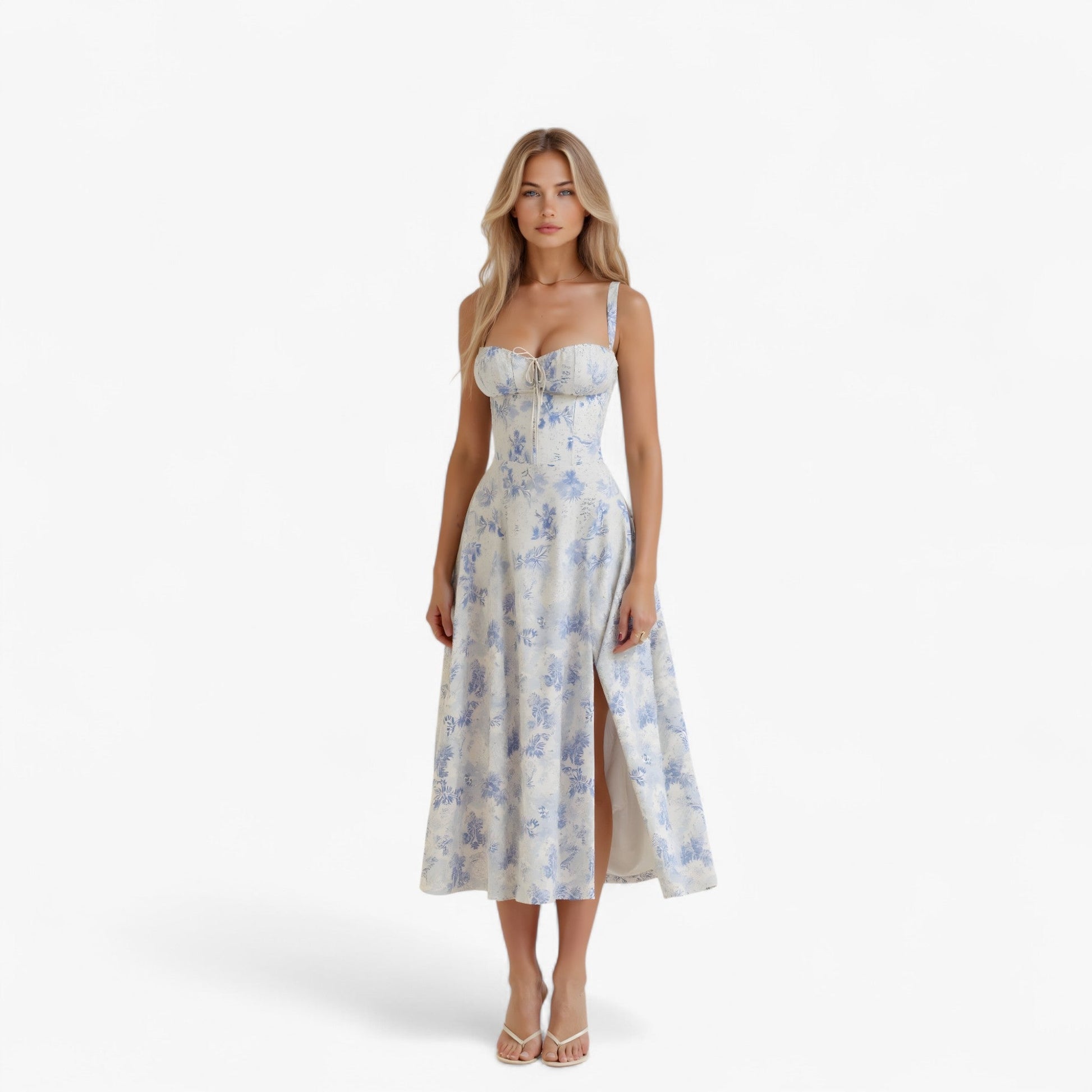 Robe élégante pour femme taille haute, Robe midi décontractée ou formelle