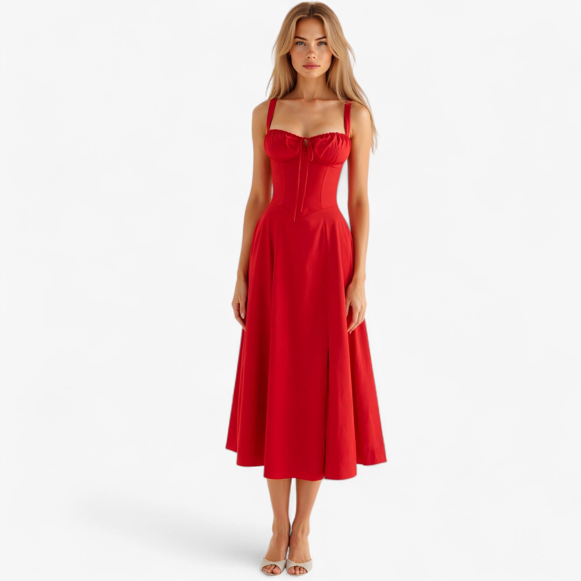 Robe élégante pour femme taille haute, Robe midi décontractée ou formelle