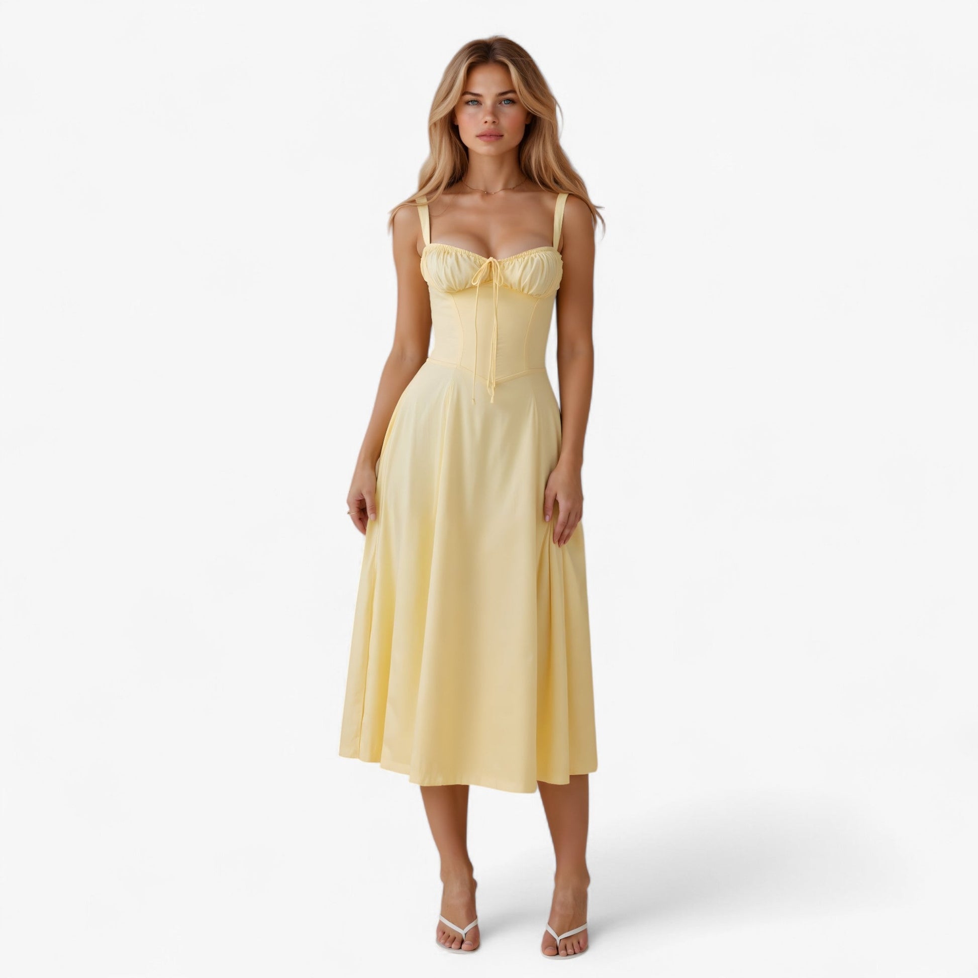 Robe élégante pour femme taille haute, Robe midi décontractée ou formelle