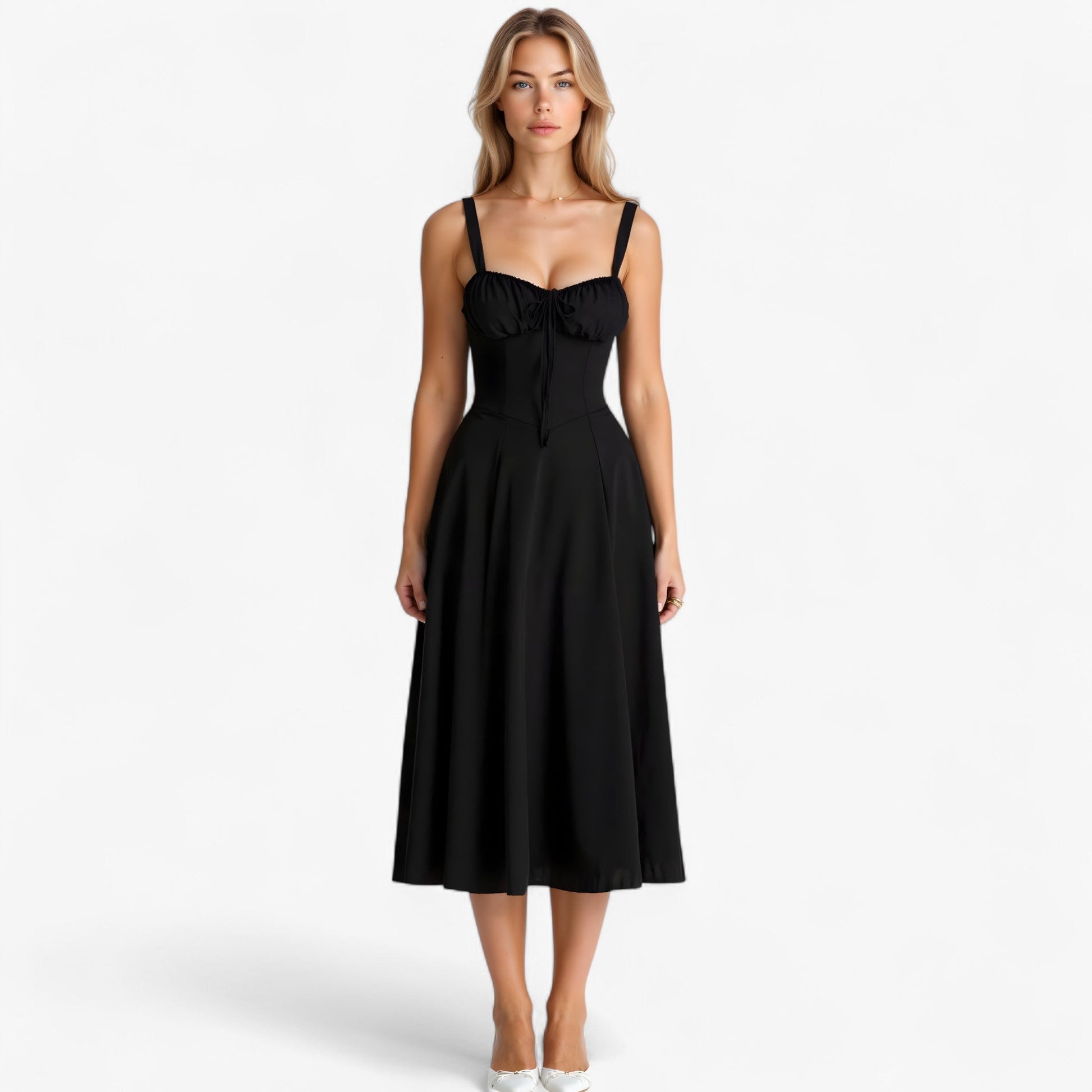 Robe élégante pour femme taille haute, Robe midi décontractée ou formelle