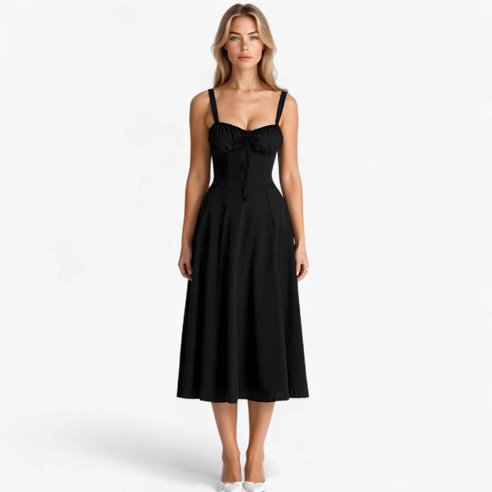 Dresses : Robe élégante pour femme taille haute, Robe midi décontractée ou formelle dans Néron de Marche Lino