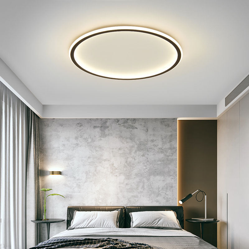 Plafonnier Rond LED Scandinave, Intensité Variable, Aluminium