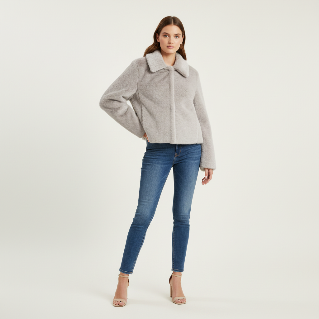 Jackets : Veste Longue Femme avec Col Revers et Détail Boutons dans de Roselva