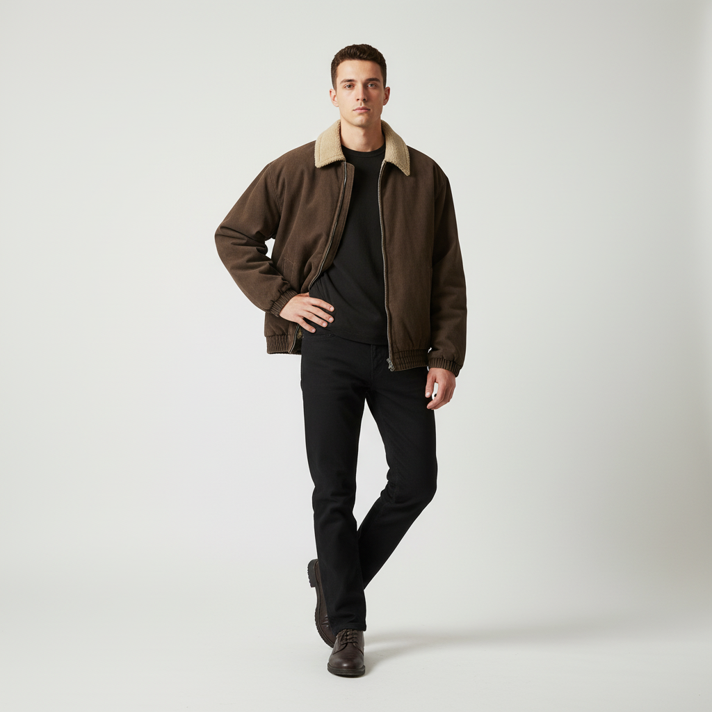 Jackets : Veste Homme Vintage en Polaire Polar Style Streetwear dans de Roselva