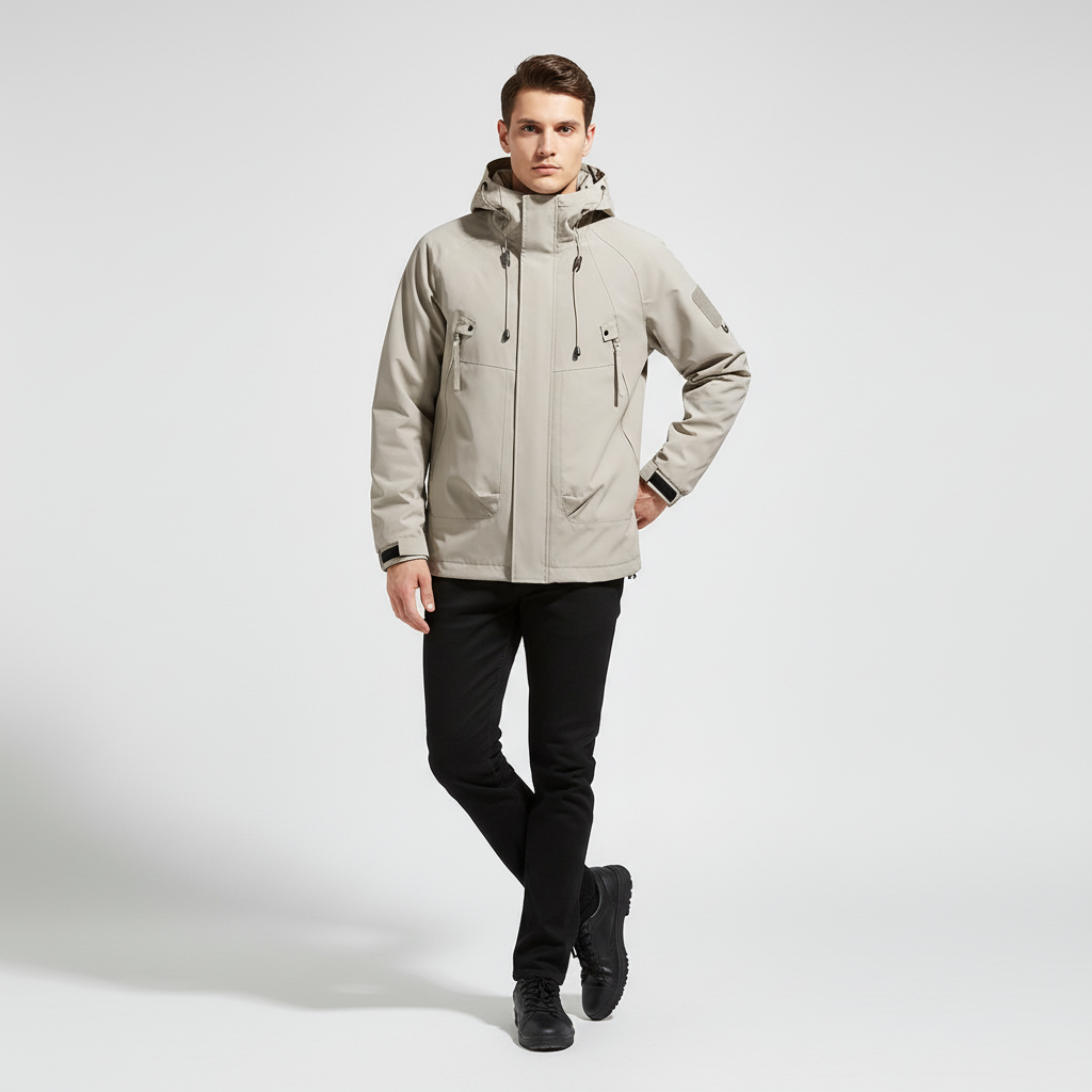 Jackets : Coupe-Vent Homme à Capuche Imperméable dans de Roselva