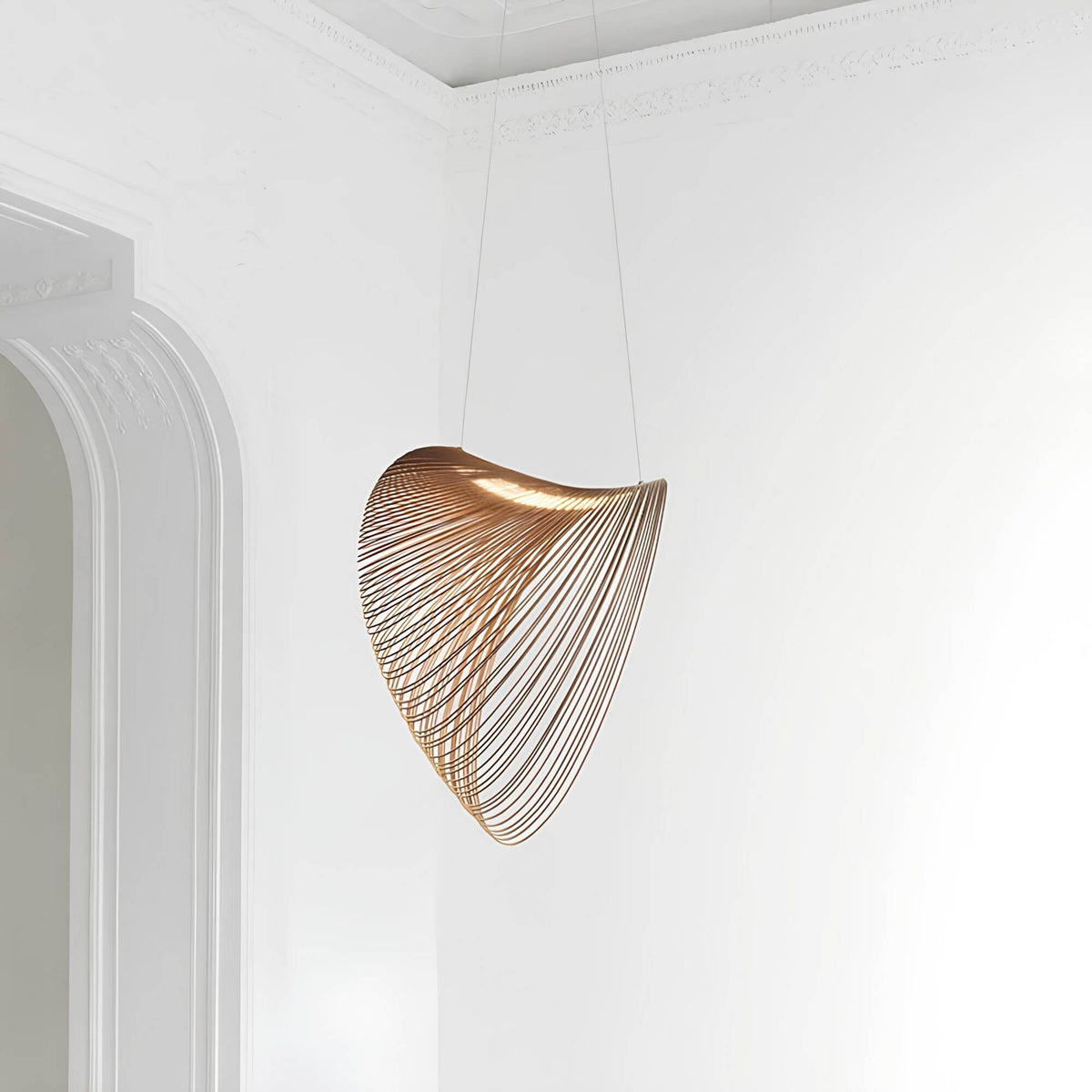 Pendant Light : Lampe Suspension Corde Chêne Scandinave – Luminaire de Plafond Minimaliste Moderne dans de Marche Lino