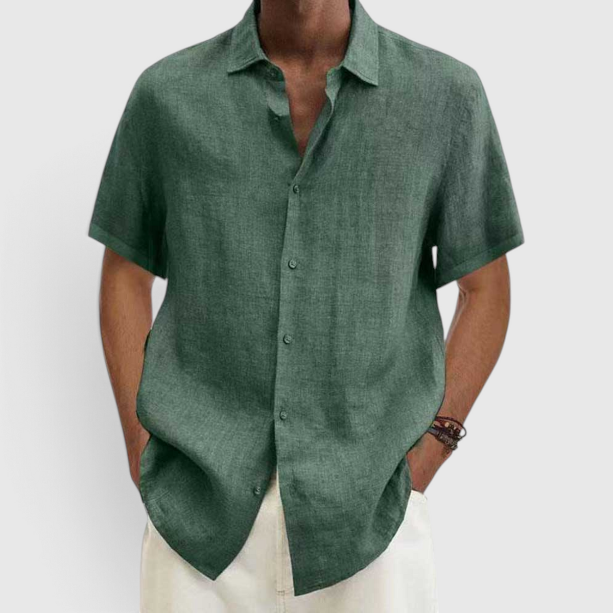 Chemise Décontractée Manches Courtes pour Homme - Boutonnée Quotidienne