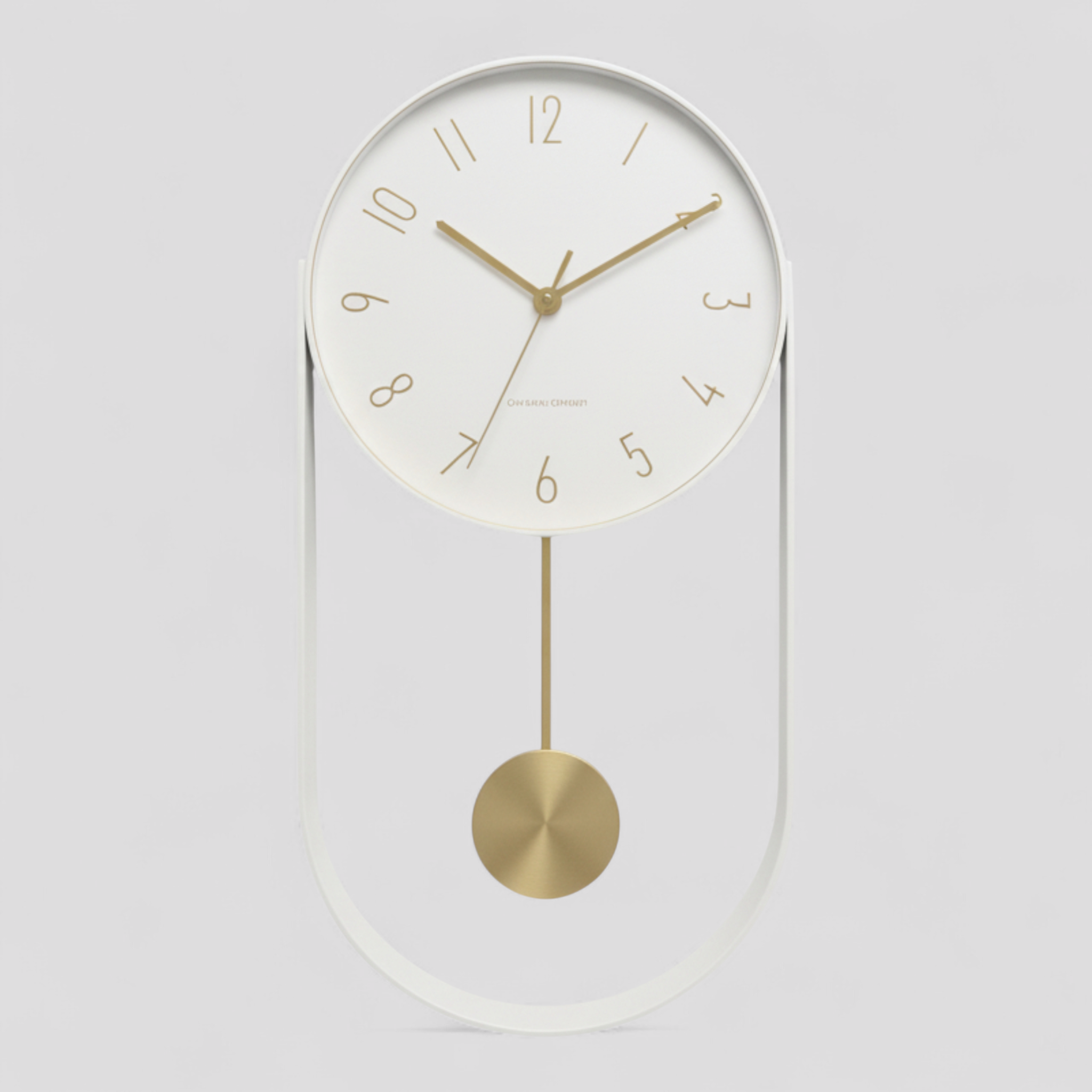 Horloges murales : Horloge Murale Moderne en Métal avec Pendule - 40×20 Cm dans Blanc de Marche Lino