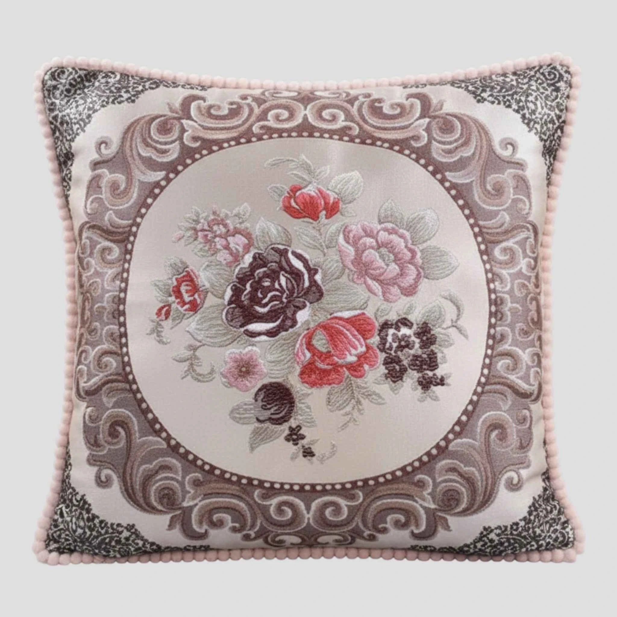 Coussins et oreillers décoratifs : Housse de Coussin en Jacquard Style Européen 48×48 Cm dans L 48x48cm de Marche Lino