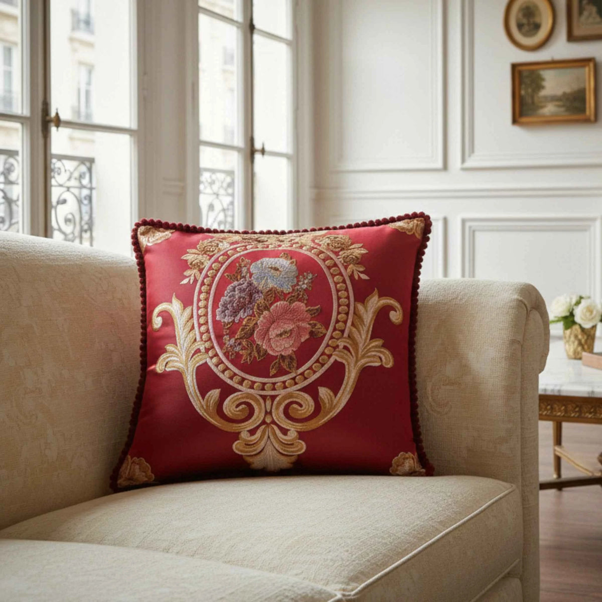 Coussins et oreillers décoratifs : Housse de Coussin en Jacquard Style Européen 48×48 Cm dans de Marche Lino