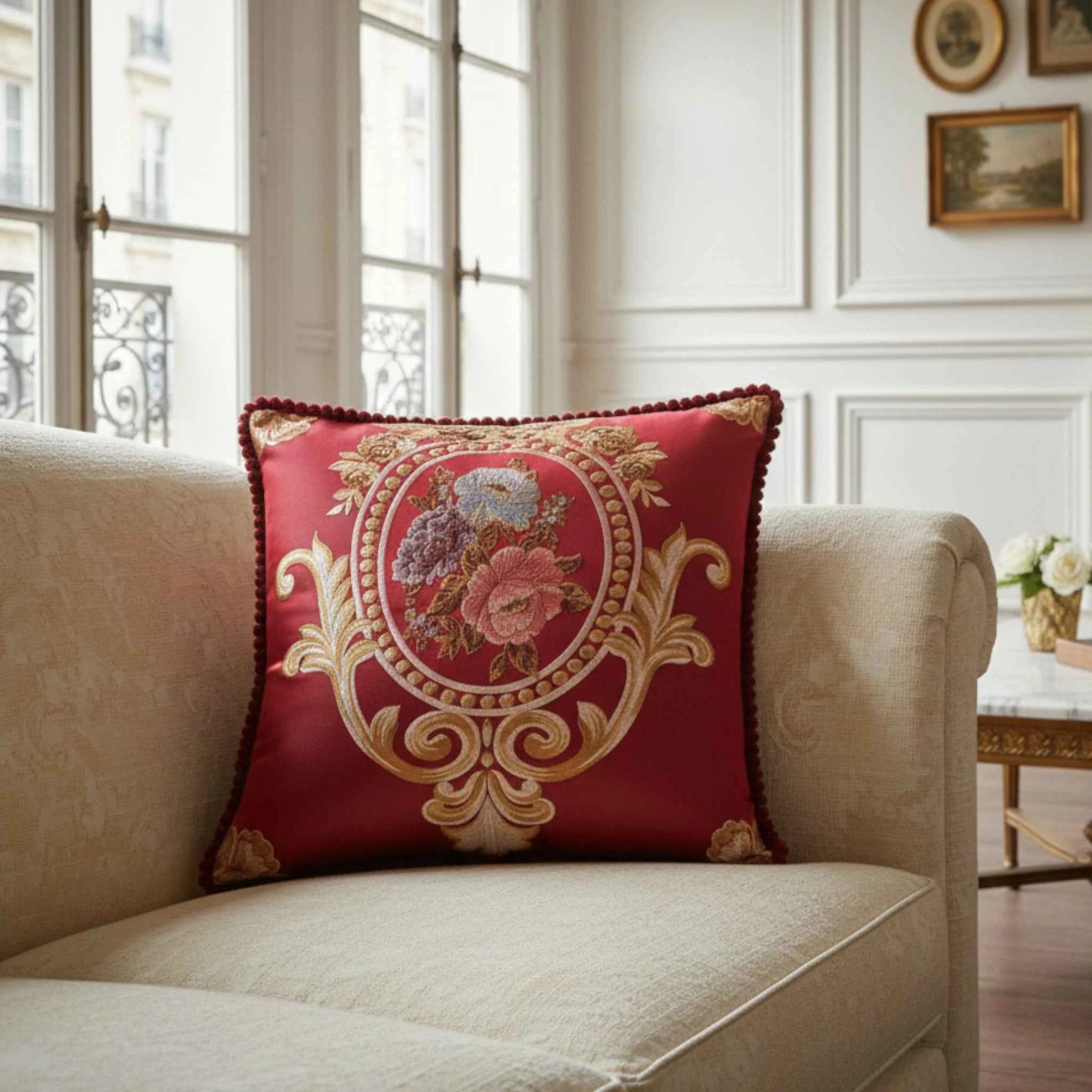 Coussins et oreillers décoratifs : Housse de Coussin en Jacquard Style Européen 48×48 Cm dans de Marche Lino