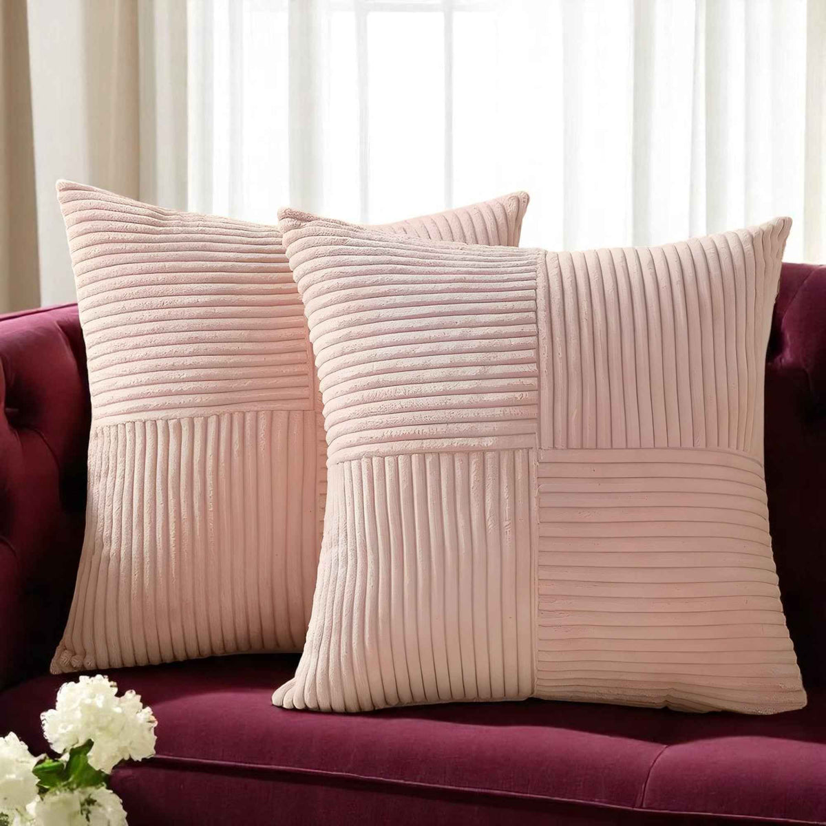 Housses de coussin : Housse de Coussin Velours Côtelé Accessoires De Maison dans de Marche Lino