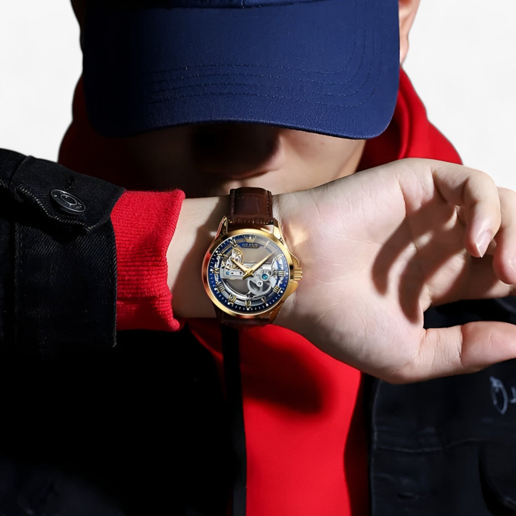 Montre automatique de luxe - Précision et élégance pour hommes Cuir