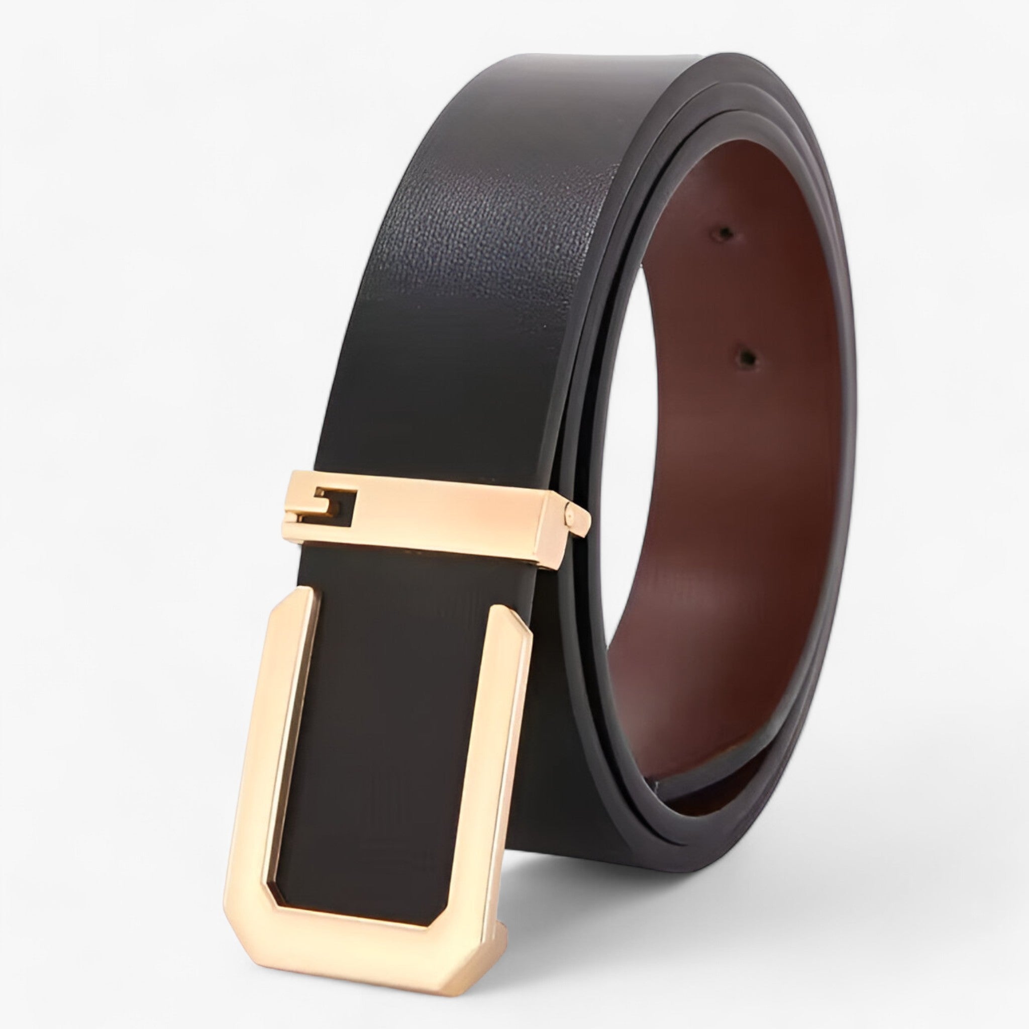 Women's Belt : Ceinture Homme Classique en Cuir Véritable Noir - Idéale Costume & Affaires dans Oro de Marche Lino