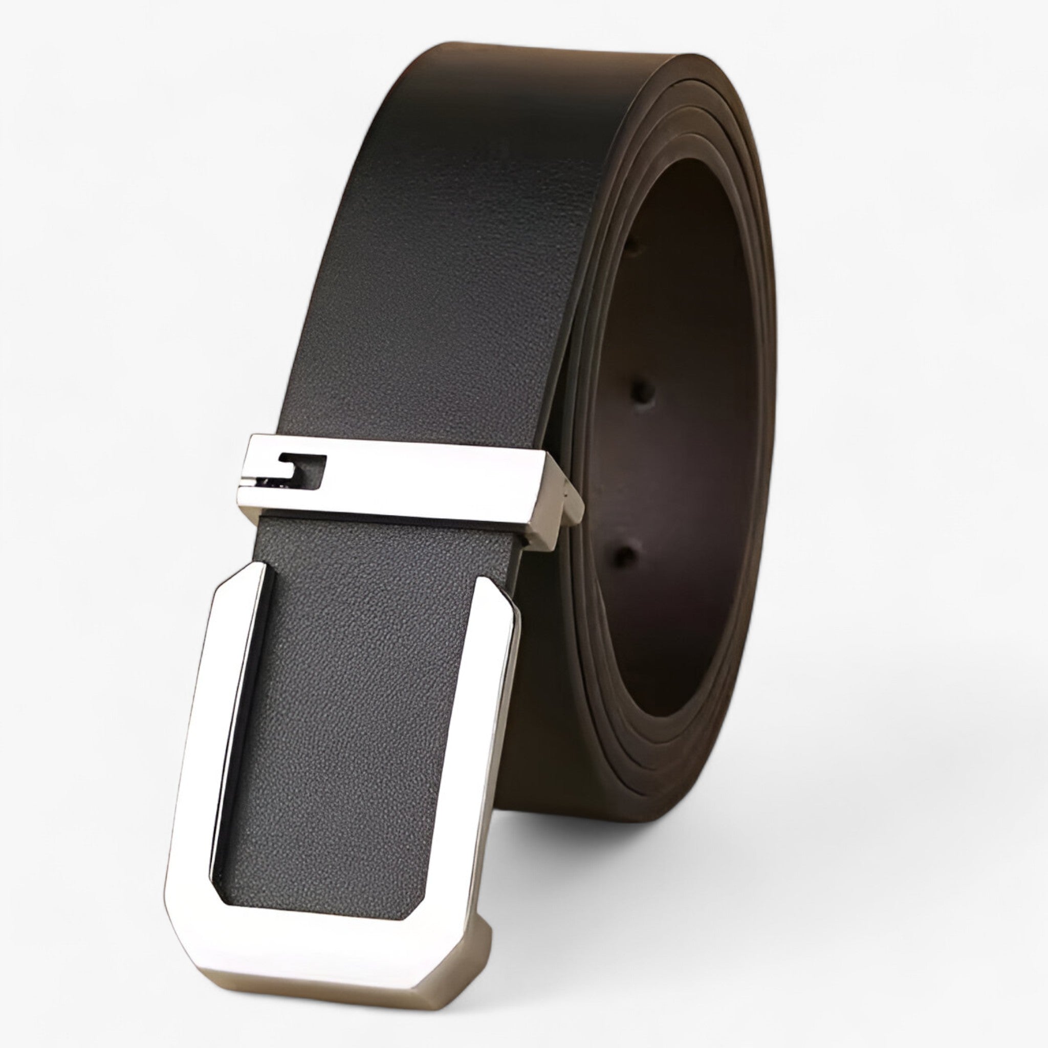 Women's Belt : Ceinture Homme Classique en Cuir Véritable Noir - Idéale Costume & Affaires dans Argento de Marche Lino