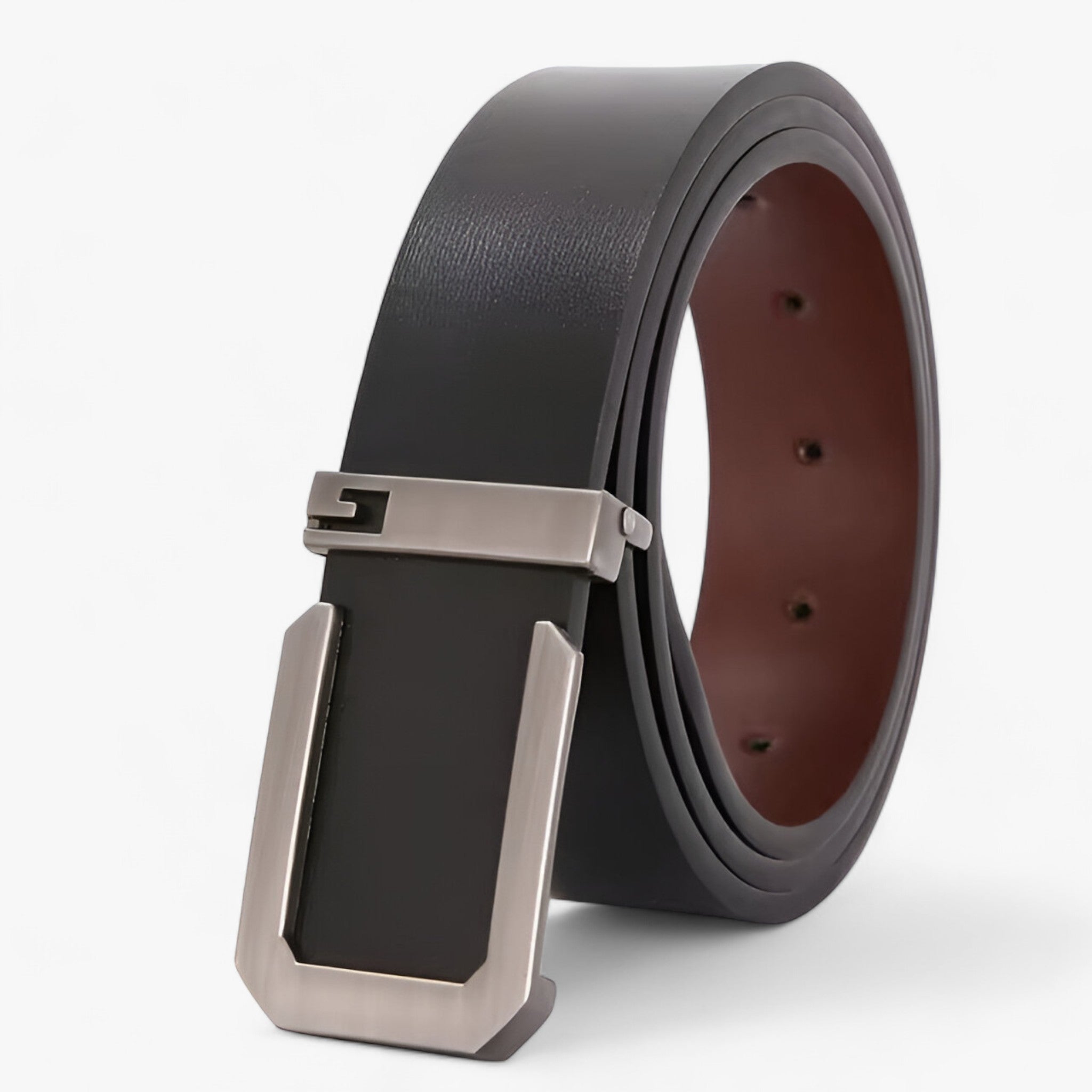 Women's Belt : Ceinture Homme Classique en Cuir Véritable Noir - Idéale Costume & Affaires dans Grigio de Marche Lino