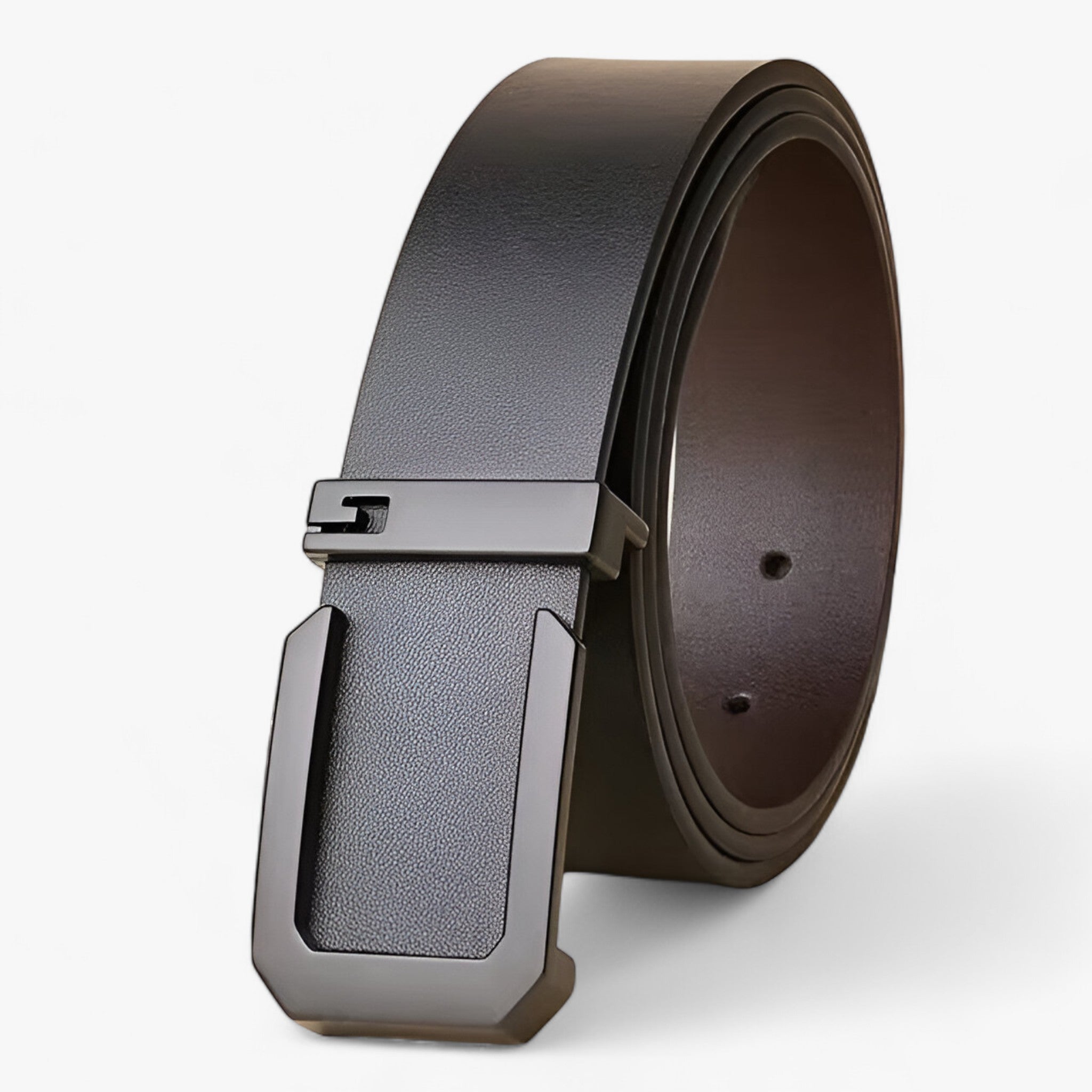 Women's Belt : Ceinture Homme Classique en Cuir Véritable Noir - Idéale Costume & Affaires dans Nero de Marche Lino