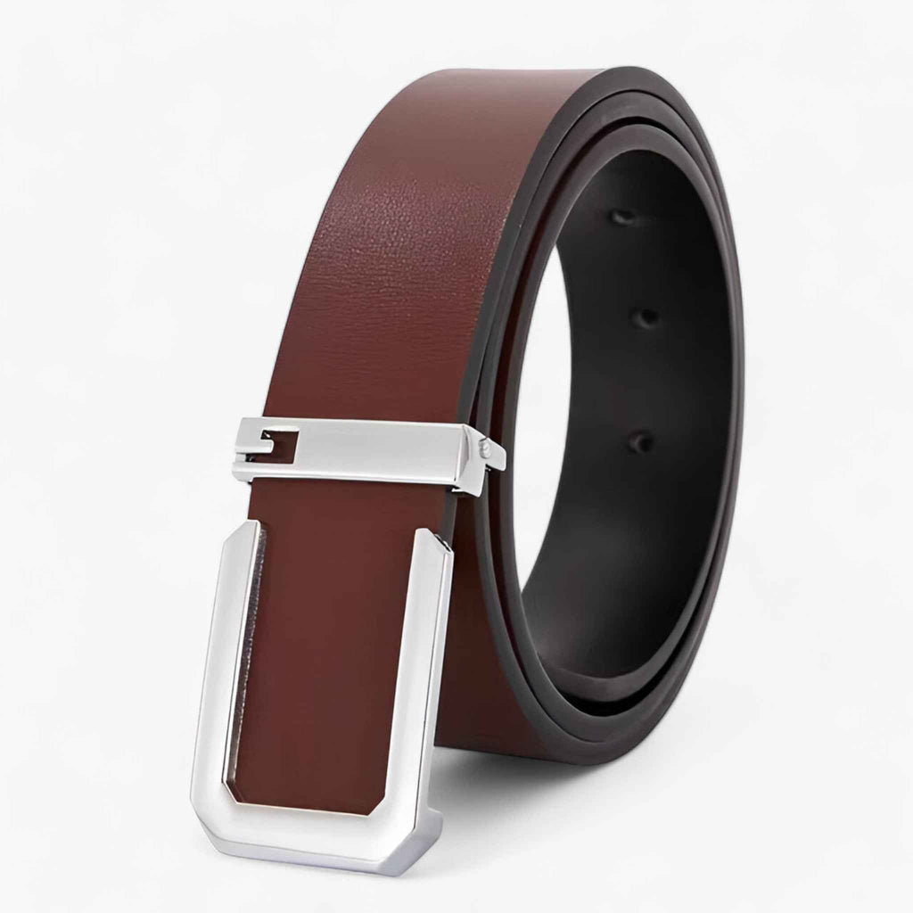 Ceinture Homme en Cuir Véritable Noir - Luxe Artisanal pour un Style Distingué