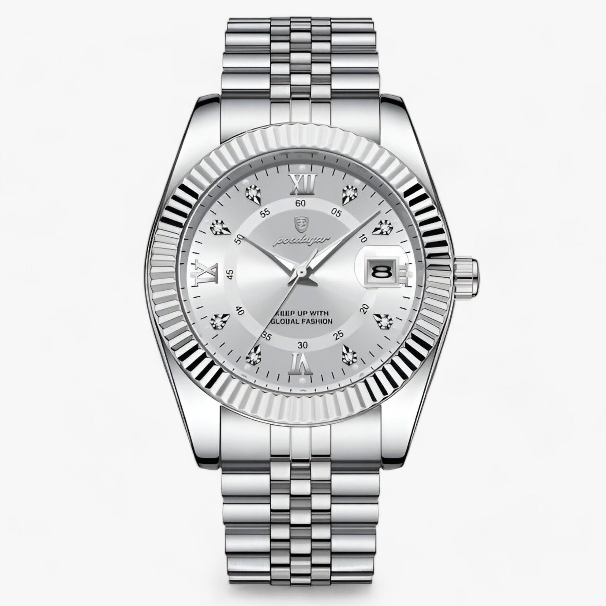 Everest | Elegant quartz-ur i rustfrit stål til mænd - Sølv hvid - watches - {{ product_tags }