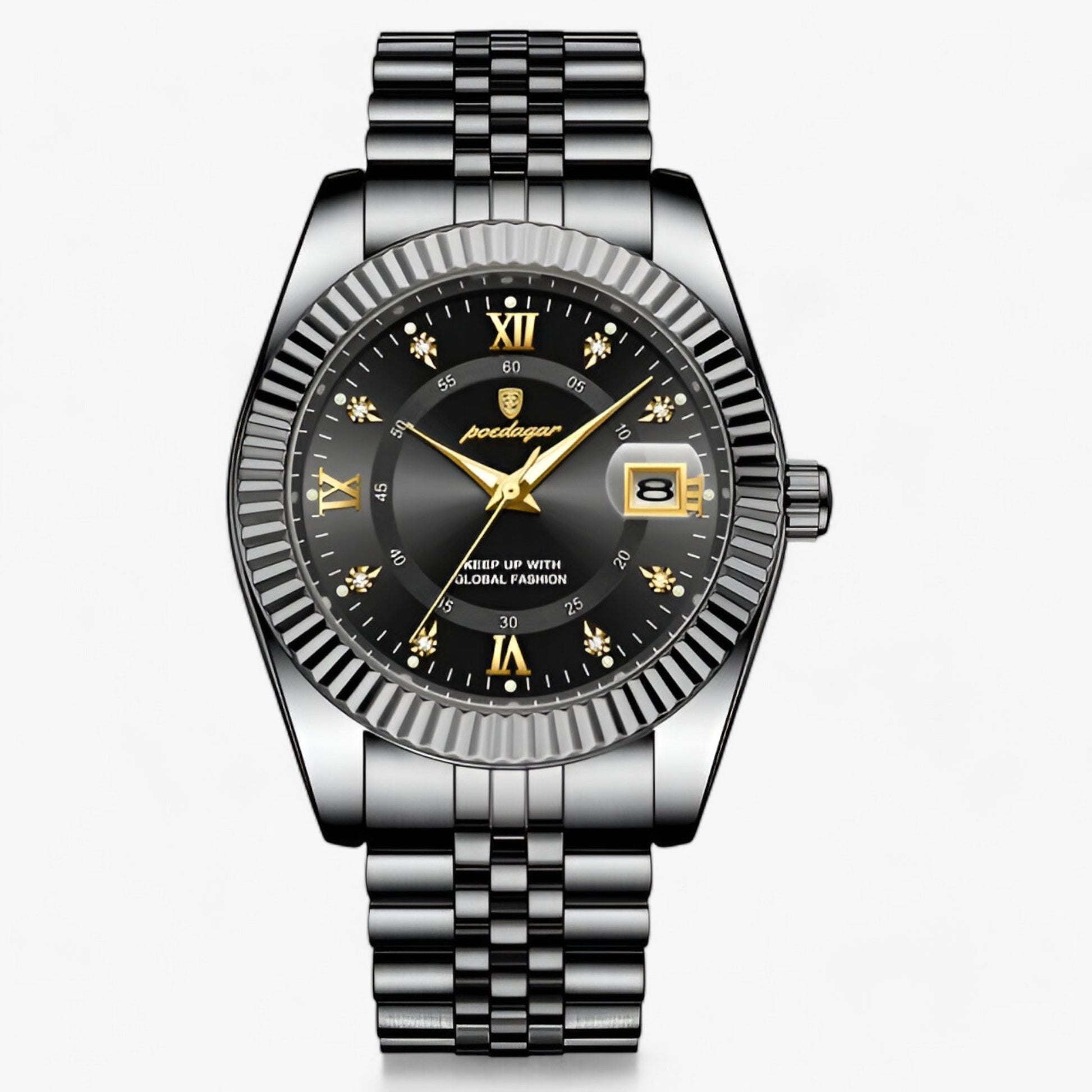 Everest | Elegant quartz-ur i rustfrit stål til mænd - Sort Sort - watches - {{ product_tags }