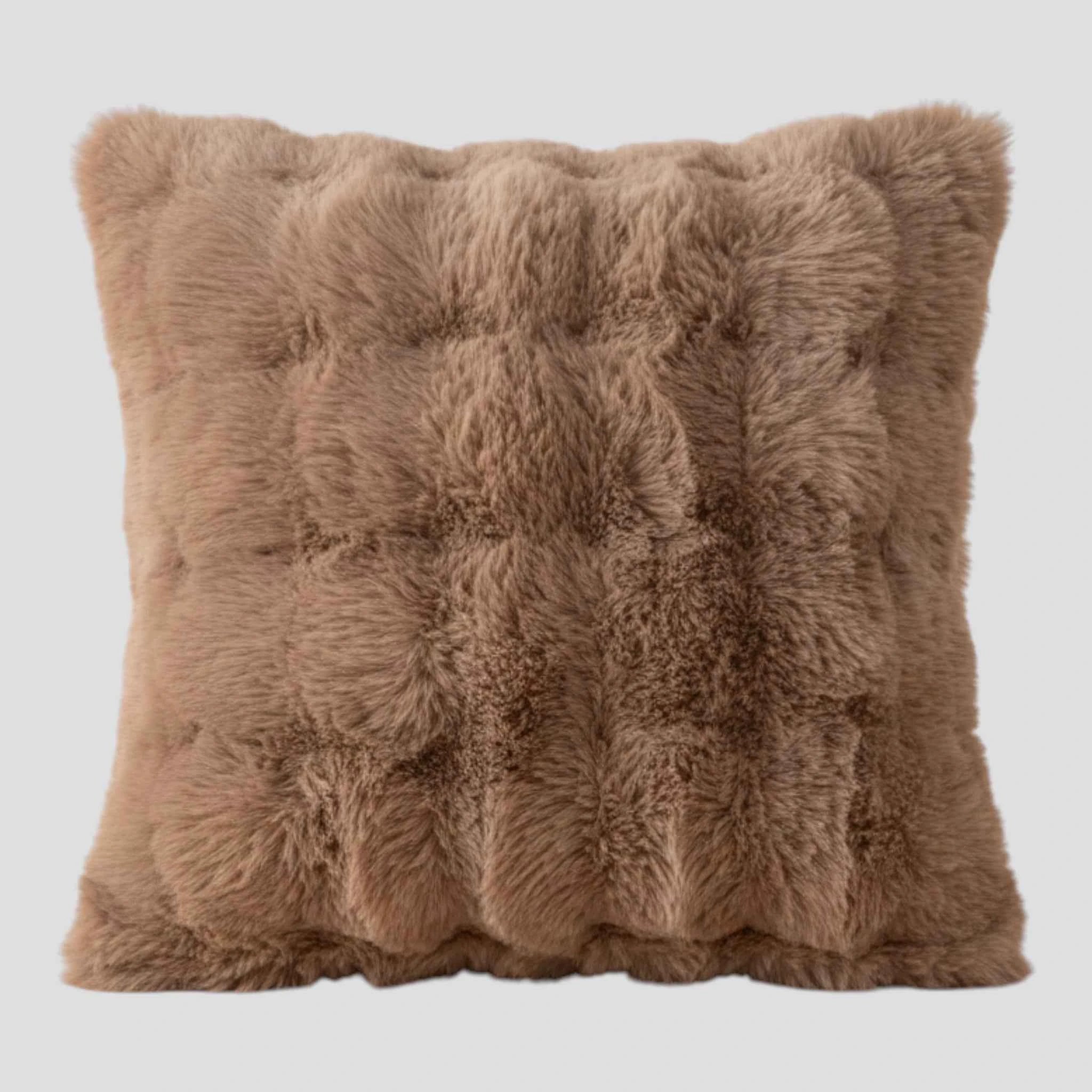 Housses de coussin décoratives : Housse de Coussin en Velours à Motif Bulle Uni dans café 43x43cm de Marche Lino