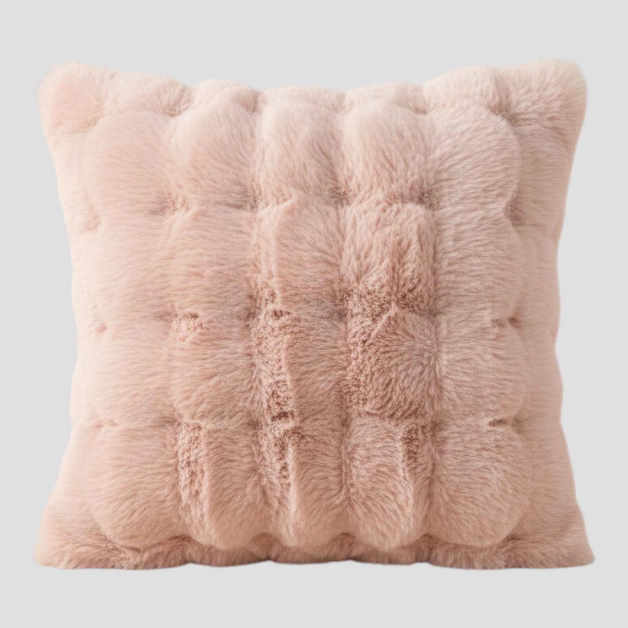 Housses de coussin décoratives : Housse de Coussin en Velours à Motif Bulle Uni dans rose 43x43cm de Marche Lino