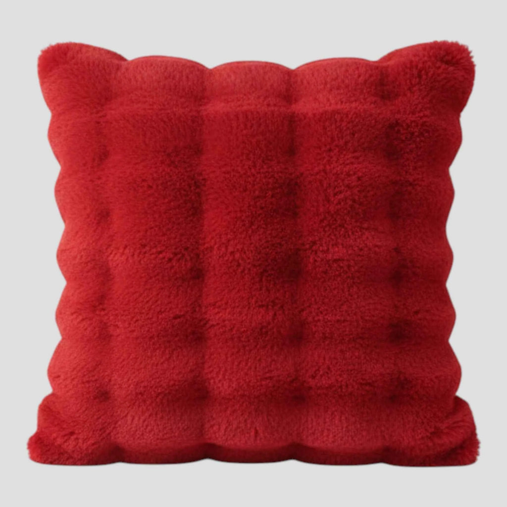 Housse de Coussin en Velours à Motif Bulle Uni