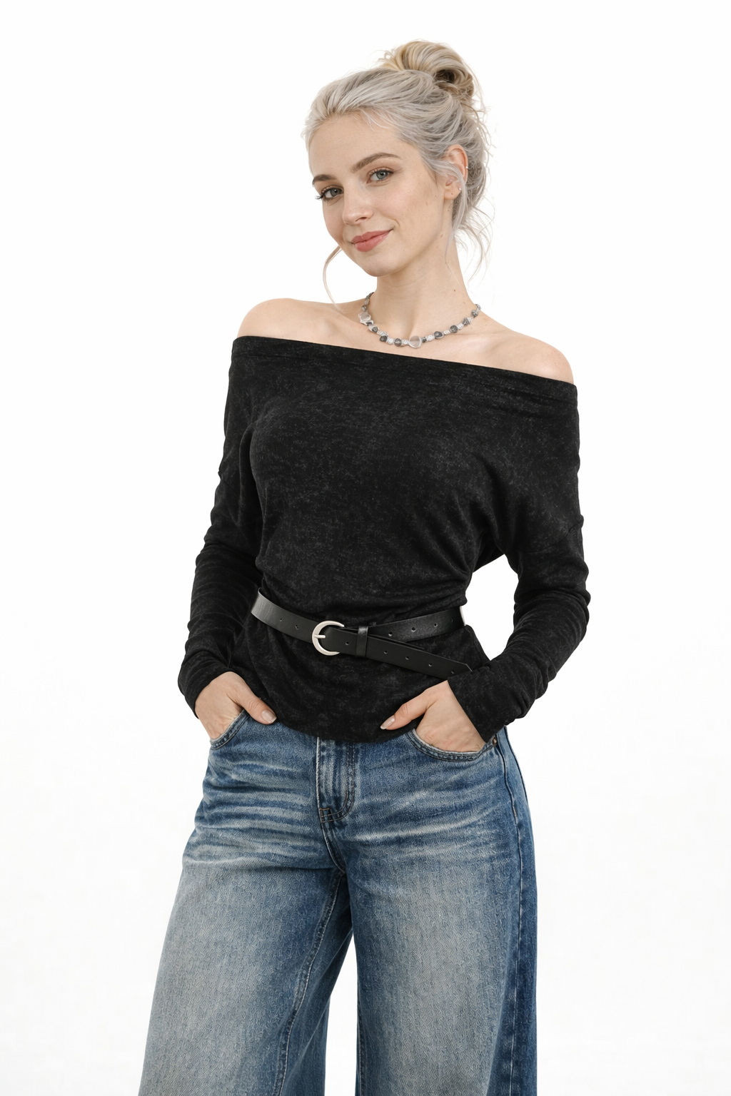Chemise Décontractée Femme à Épaules Dénudées