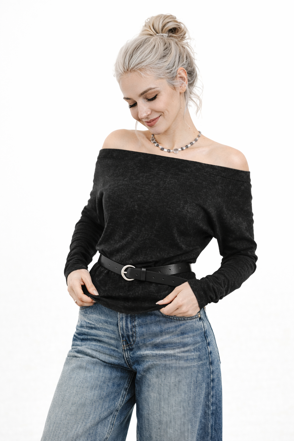 Chemise Décontractée Femme à Épaules Dénudées