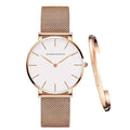 Montre Femme Hannah Martin Argentée Acier Inoxydable - Élégante, Tendance, Bracelet Maille Milanaise