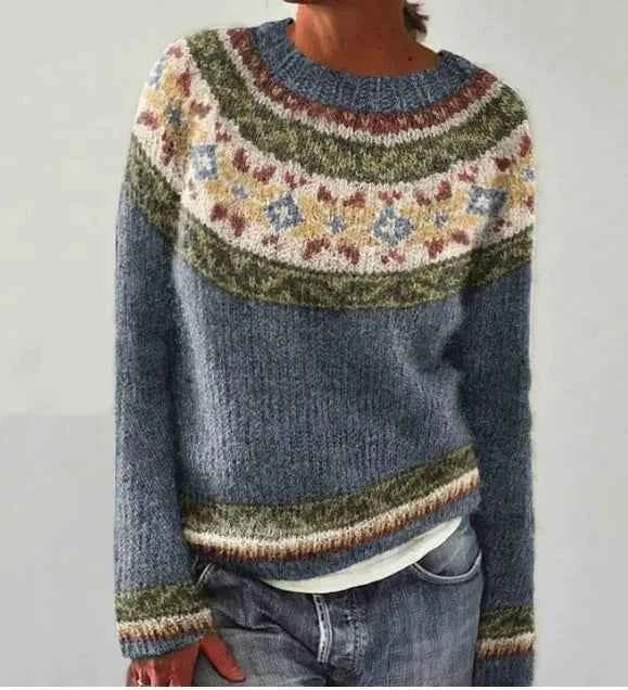 Knitted sweaters : Pull Femme Col Bateau Rayé Rétro Tricoté Coton Doux dans Greystars de Marche Lino