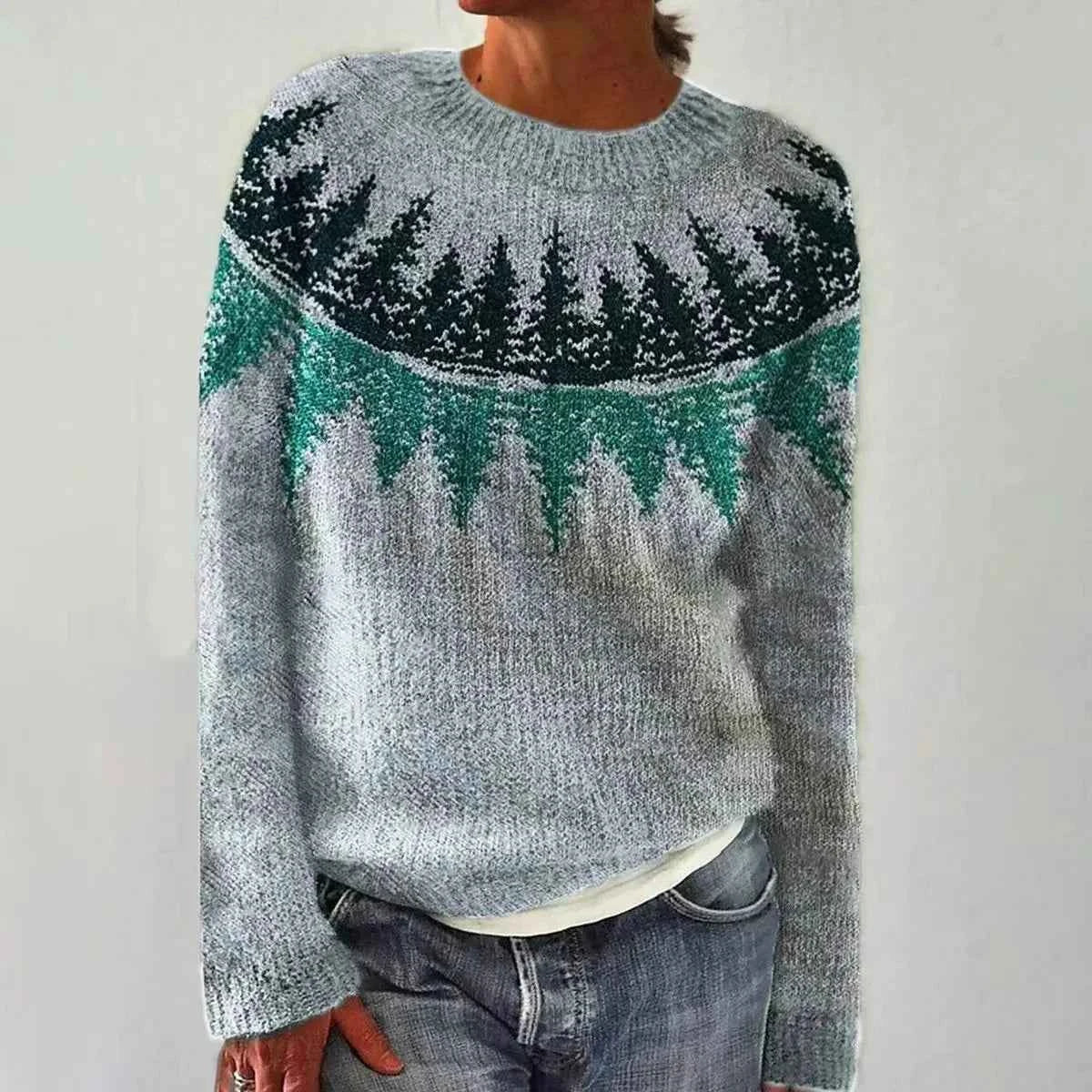 Knitted sweaters : Pull Femme Col Bateau Rayé Rétro Tricoté Coton Doux dans Lightbluetree de Marche Lino