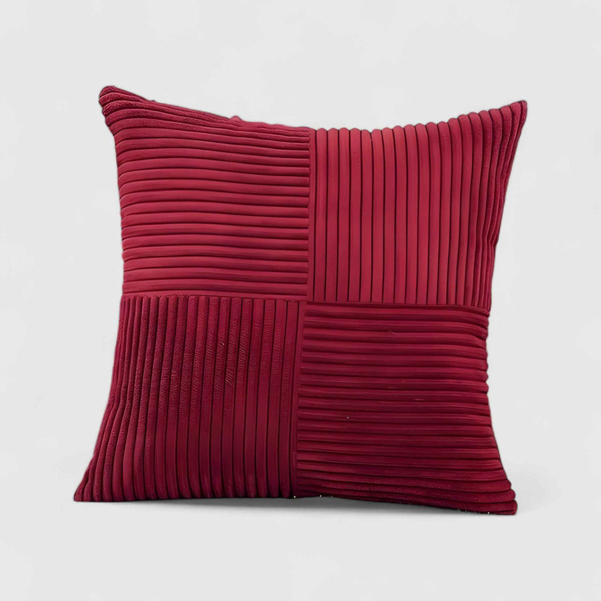 Housses de coussin : Housse de Coussin Velours Côtelé Accessoires De Maison dans Rouge vin 45cm x 45cm de Marche Lino