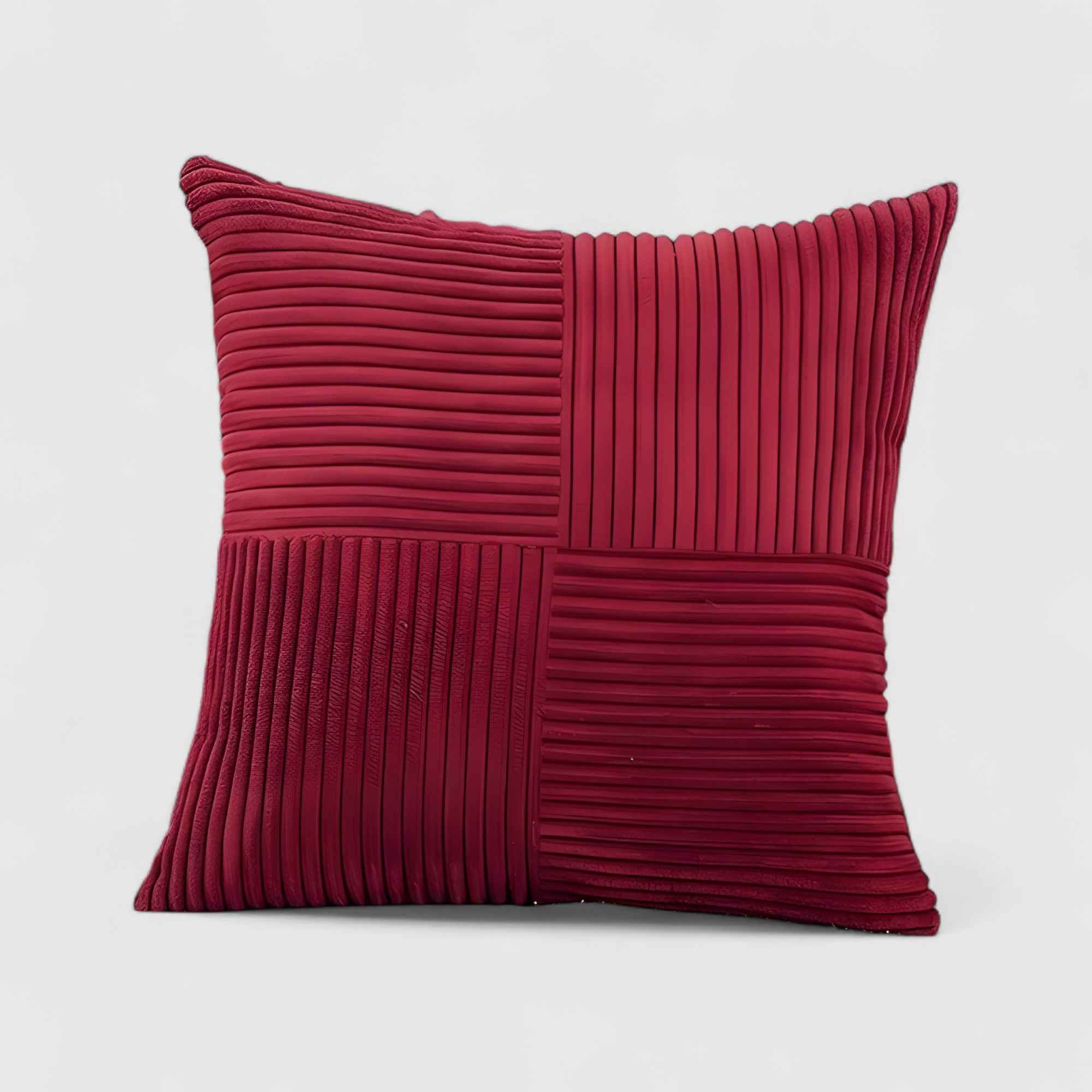 Housses de coussin : Housse de Coussin Velours Côtelé Accessoires De Maison dans Rouge vin 45cm x 45cm de Marche Lino