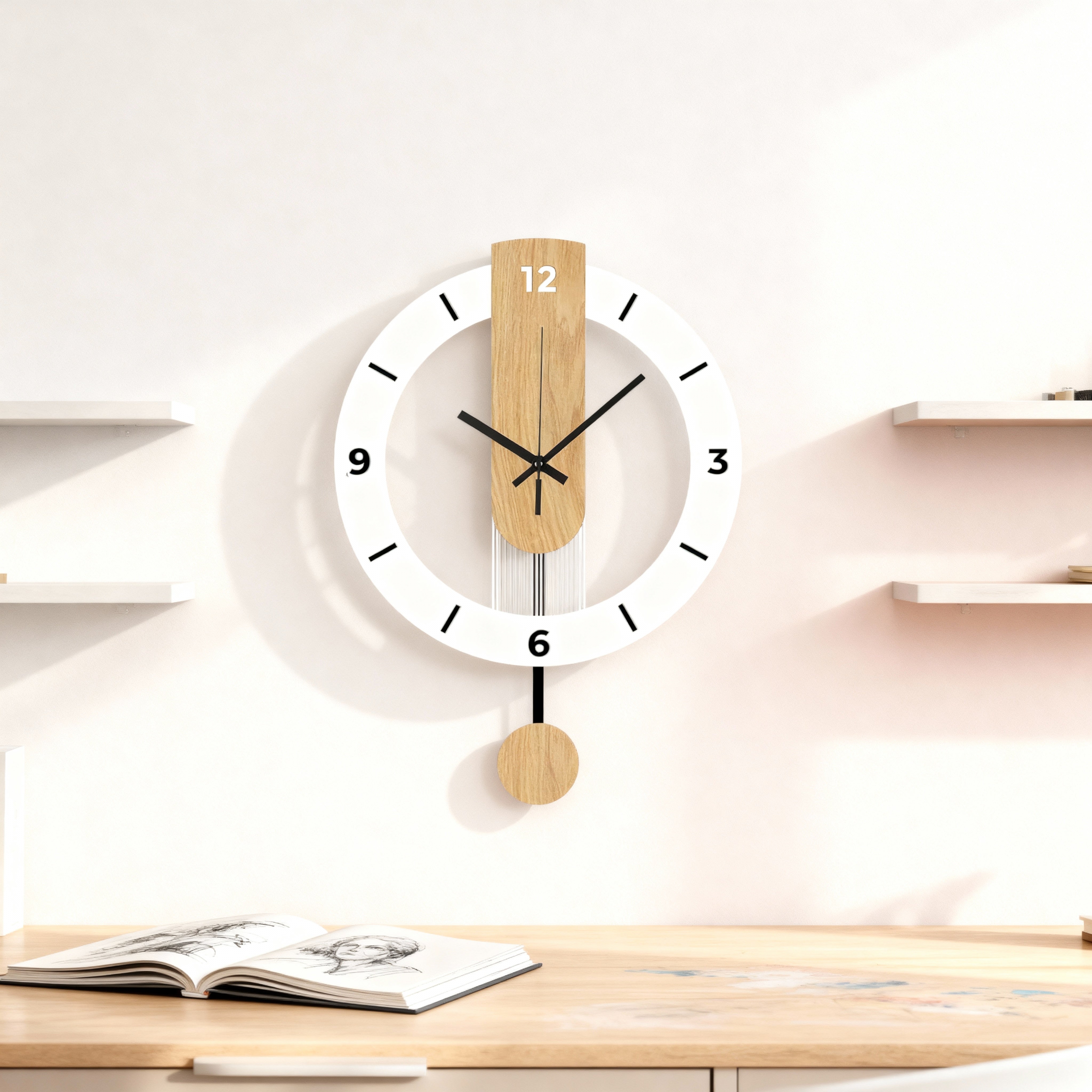 Horloges murales : Horloge Murale Design Silencieuse en Acrylique dans de Marche Lino