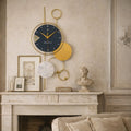 Horloge Murale Design Moderne Métal Doré Cadran Silencieux Quartz 78x38 Cm